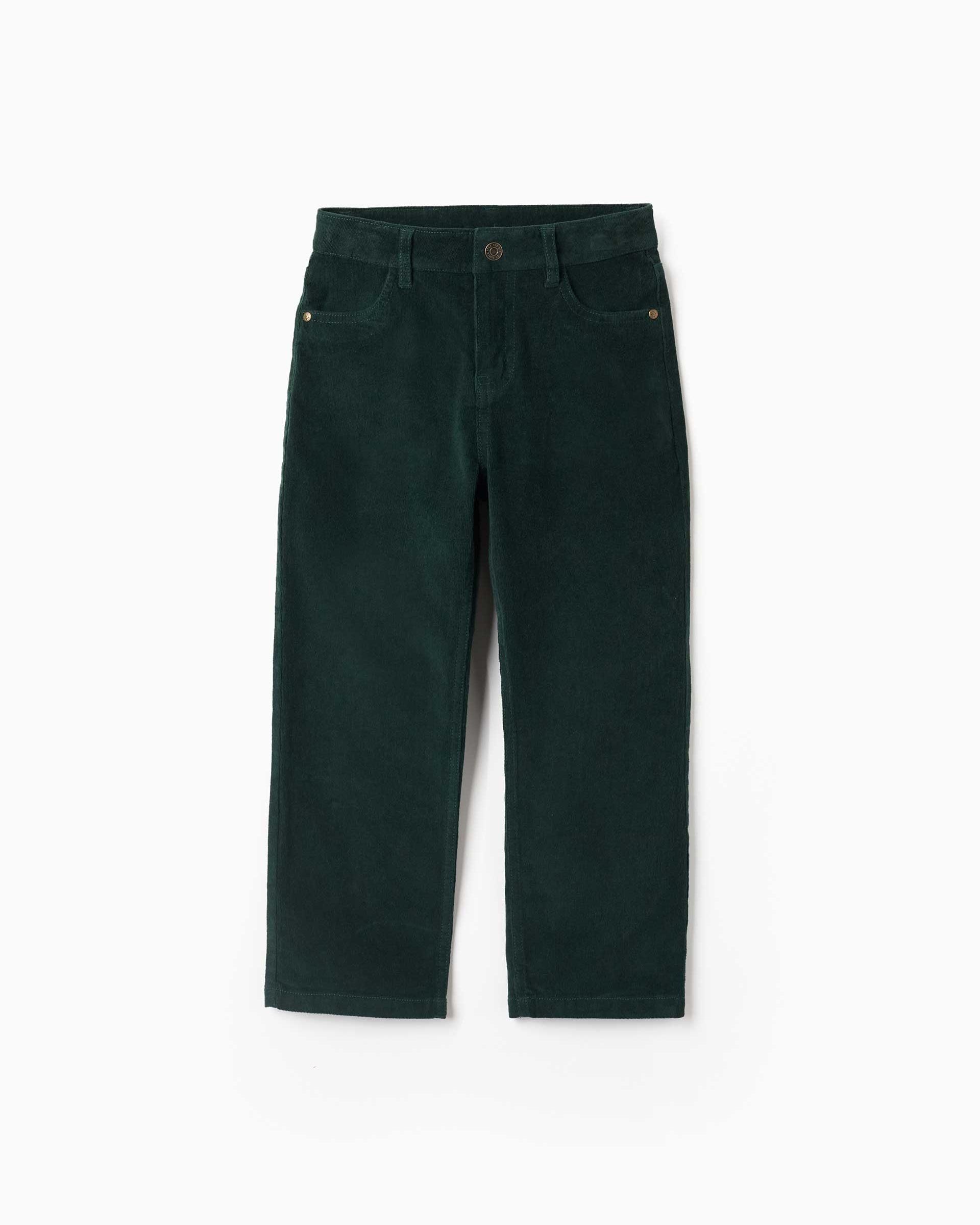 Imagen 1 de Pantálon de niño de pana y de corte recto - Zippy - Verde oscuro Verde oscuro