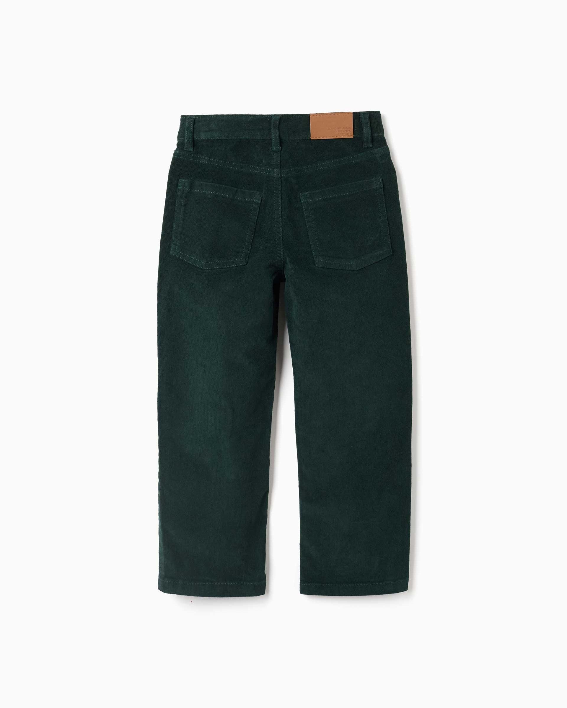 Imagen 2 de Pantálon de niño de pana y de corte recto - Zippy - Verde oscuro Verde oscuro
