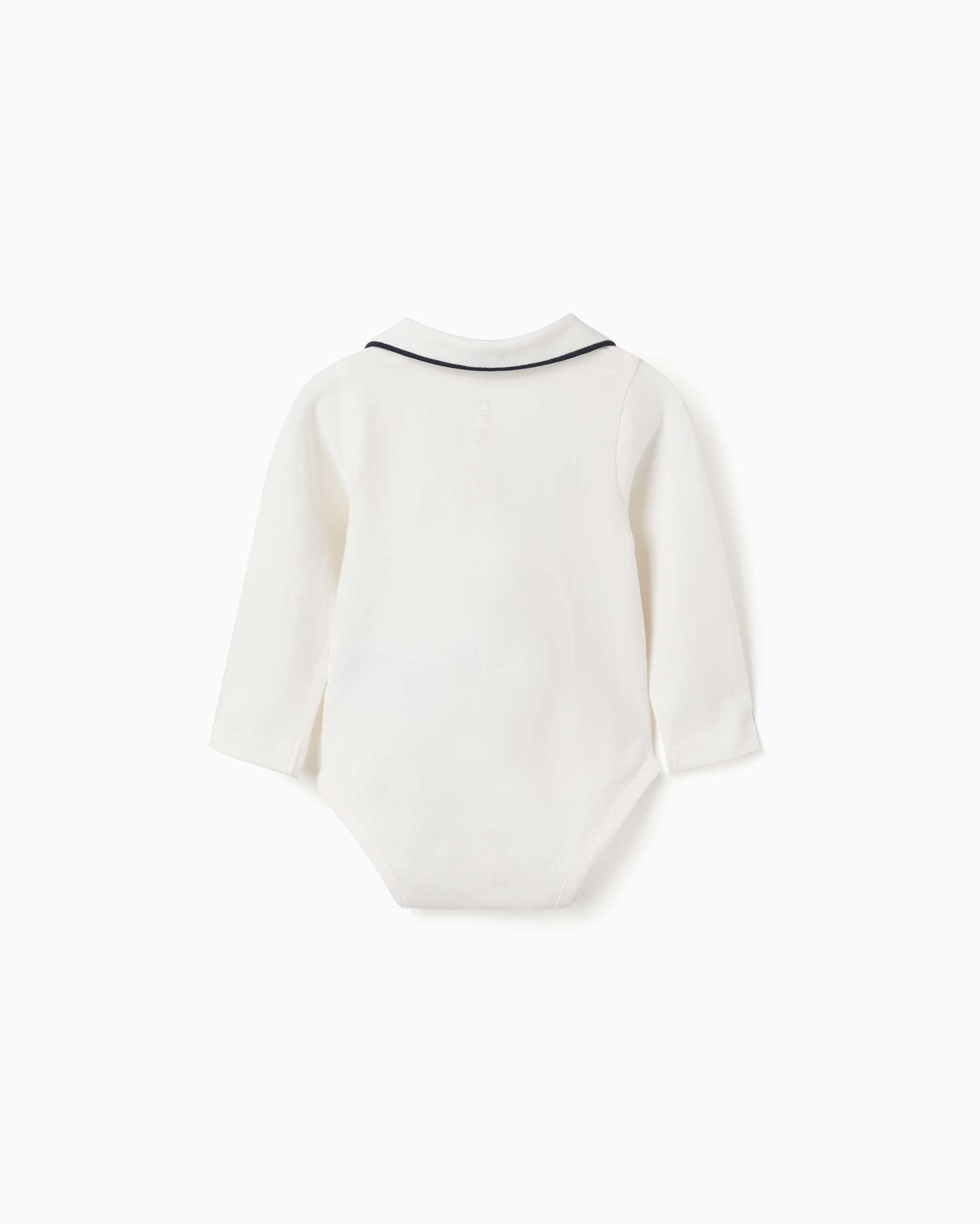 Imagen 3 de Body de bebé niño de algodón y con automáticos delanteros - Zippy - Blanco Blanco