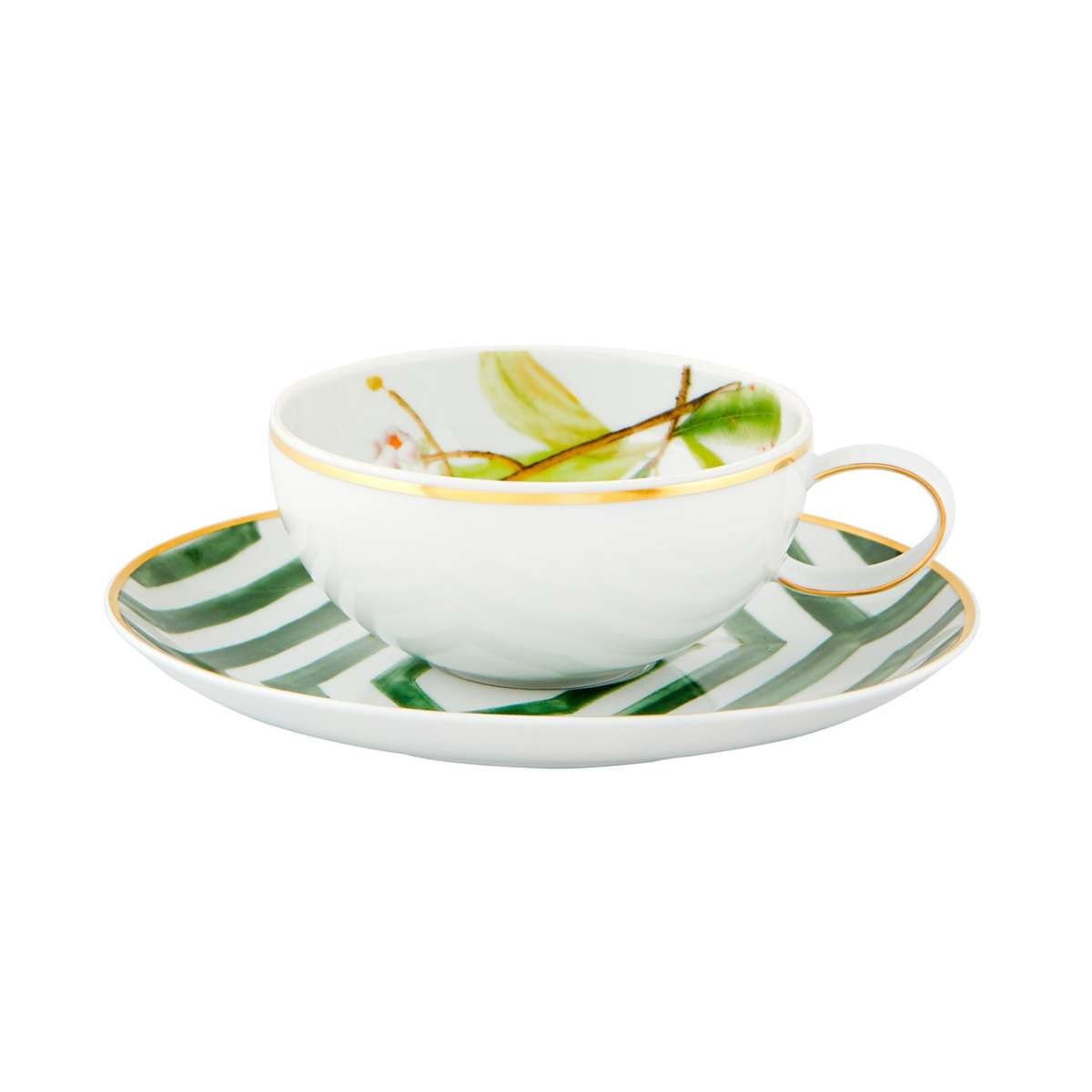 Imagen 1 de Taza de té con plato Amazonía Vista Alegre - Verde Verde