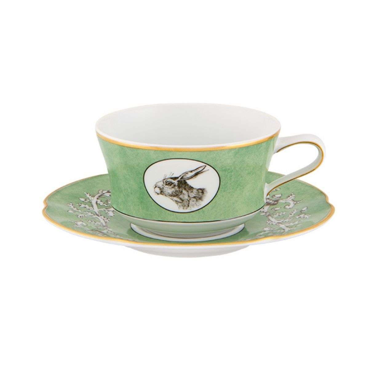 Imagen 1 de Taza de té con plato Vista Alegre by Casa de Alba - Verde Verde