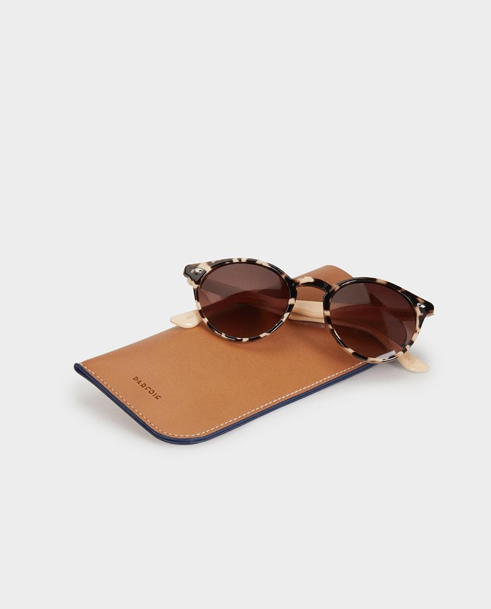 Gafas de sol de mujer con protección uv y forma redonda en marrón - Parfois - Marrón / Blanco roto Marrón / Blanco roto-2
