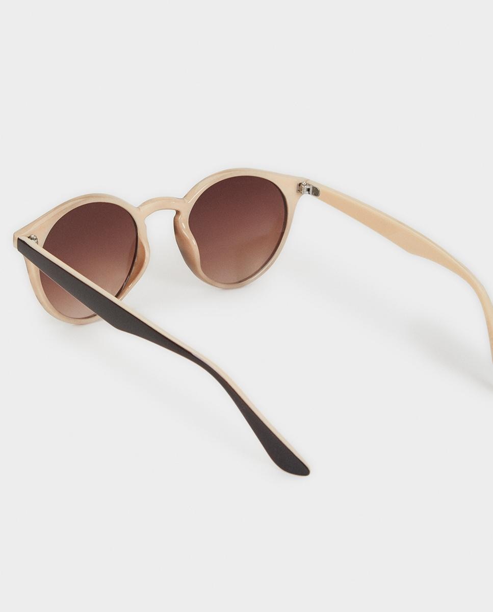 Gafas de sol de mujer con protección uv y forma redonda en marrón - Parfois - Marrón / Blanco roto Marrón / Blanco roto-5