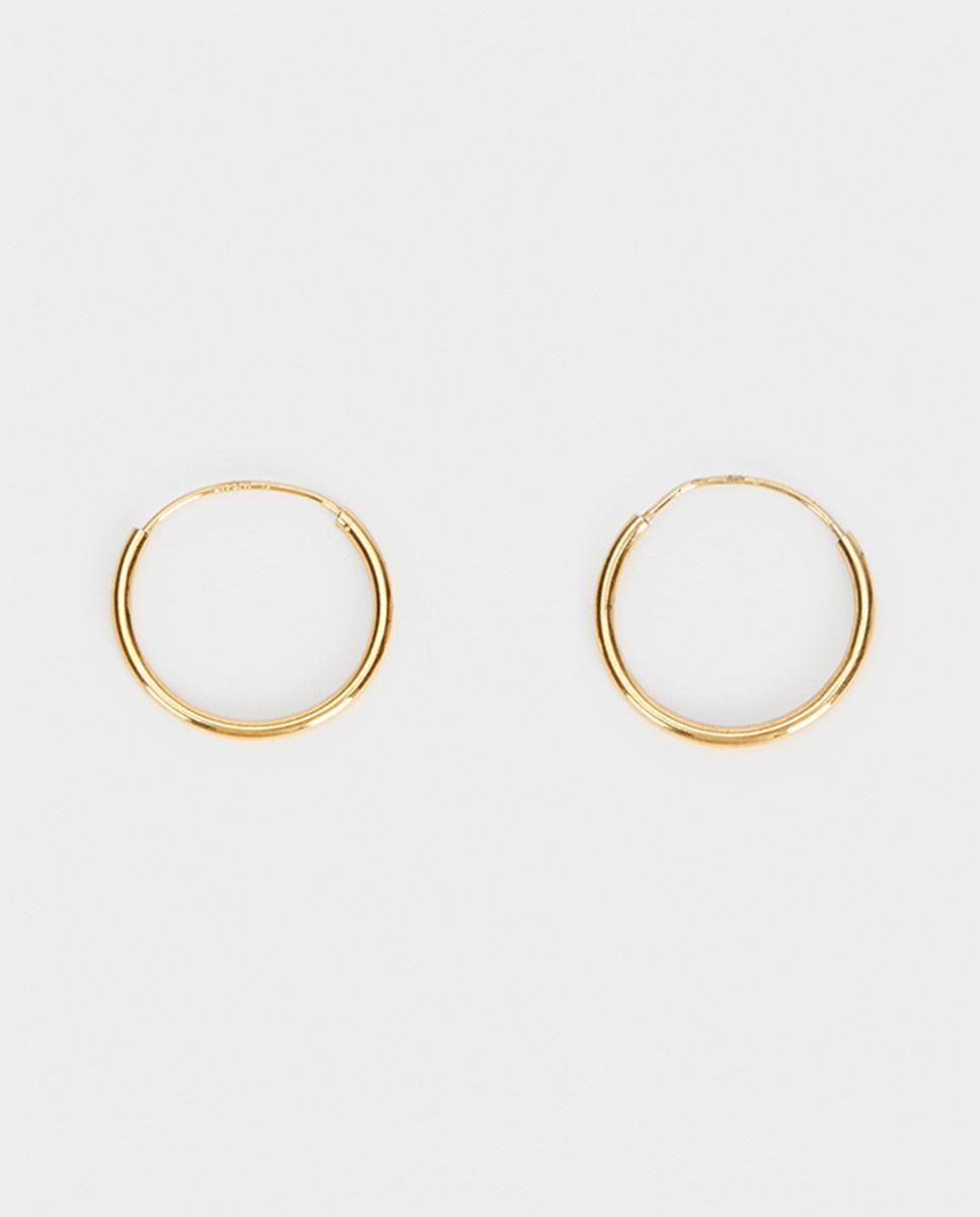 Pendientes de aro de plata de ley en liso - Parfois - Dorado Dorado-1