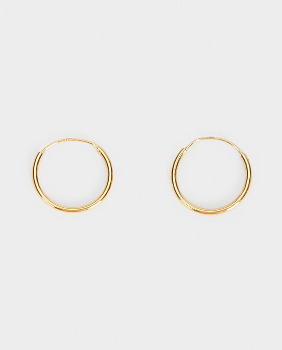 Pendientes de aro de plata de ley en liso - Parfois - Dorado Dorado-2