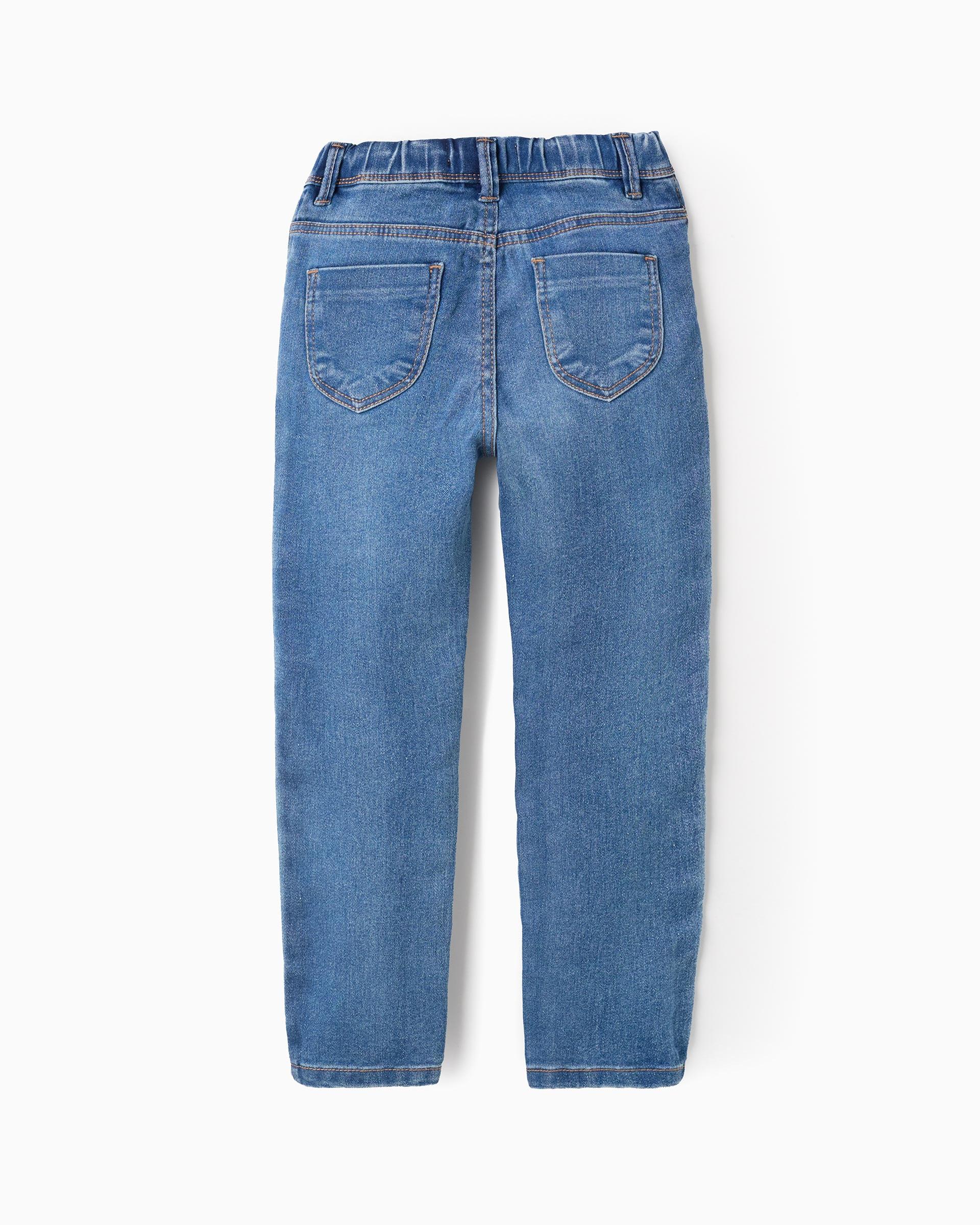 Vaquero de niña slim con intura elástica - Zippy - Azul Azul-2