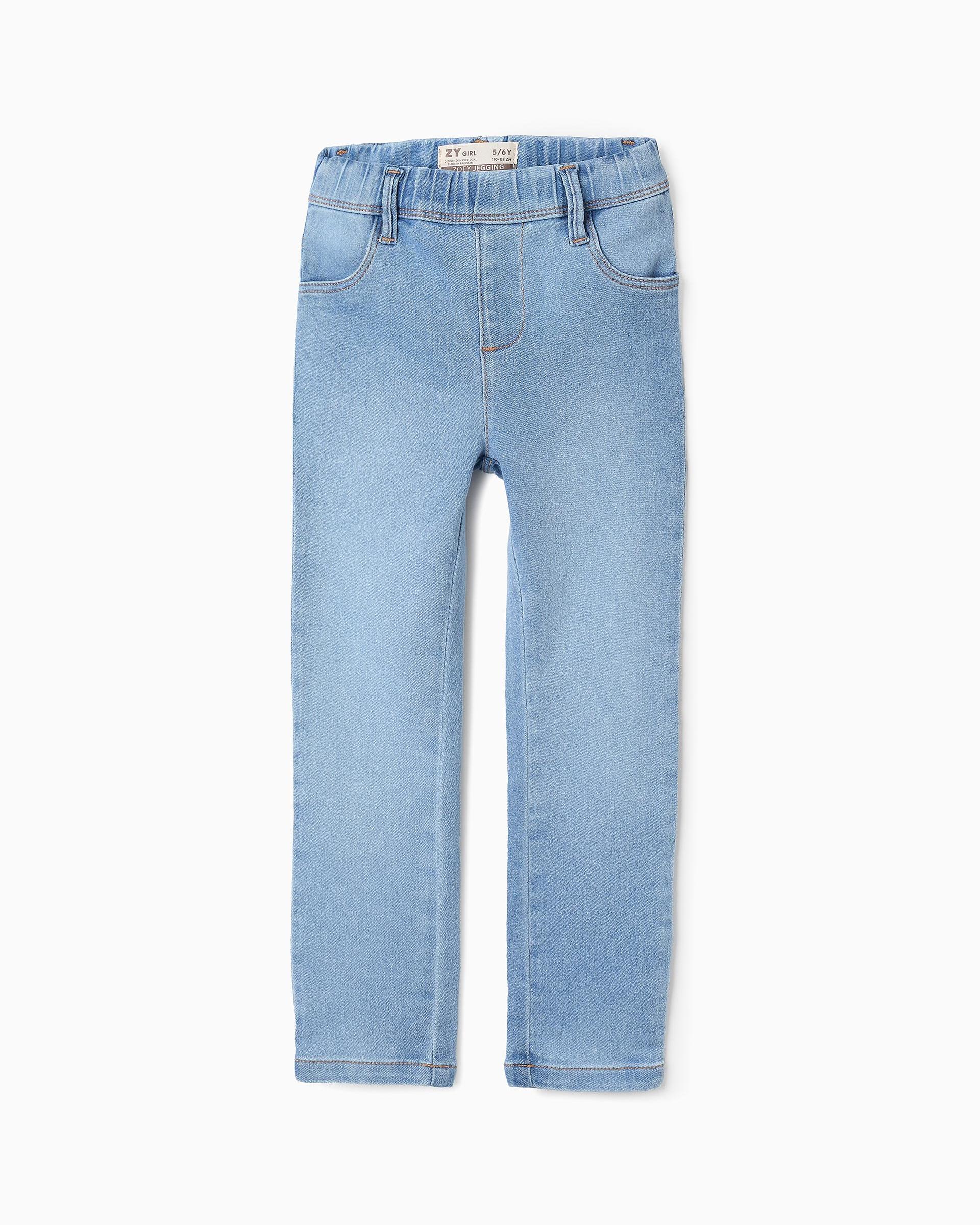 Vaquero de niña slim con intura elástica - Zippy - Azul claro Azul claro-1