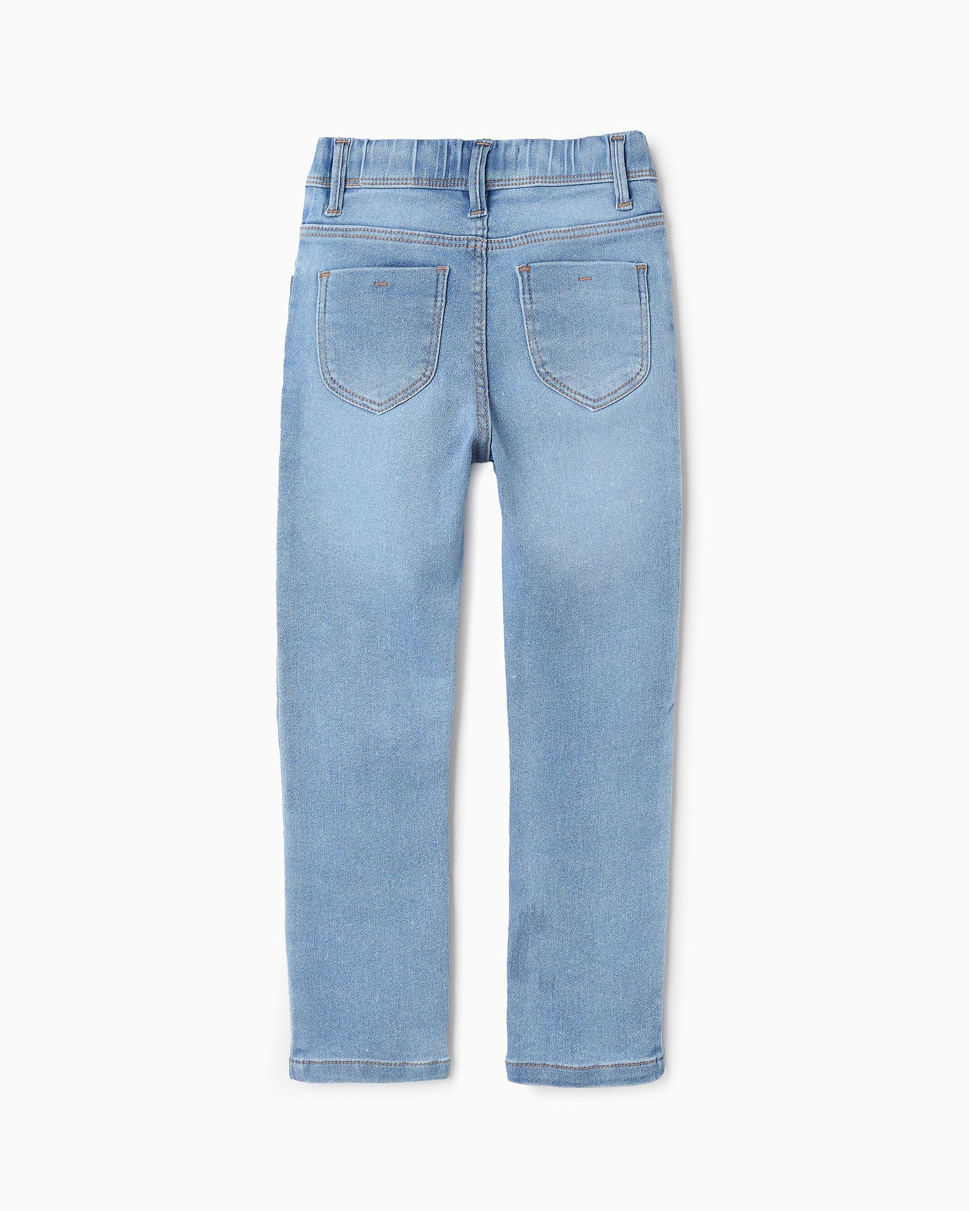 Vaquero de niña slim con intura elástica - Zippy - Azul claro Azul claro-2