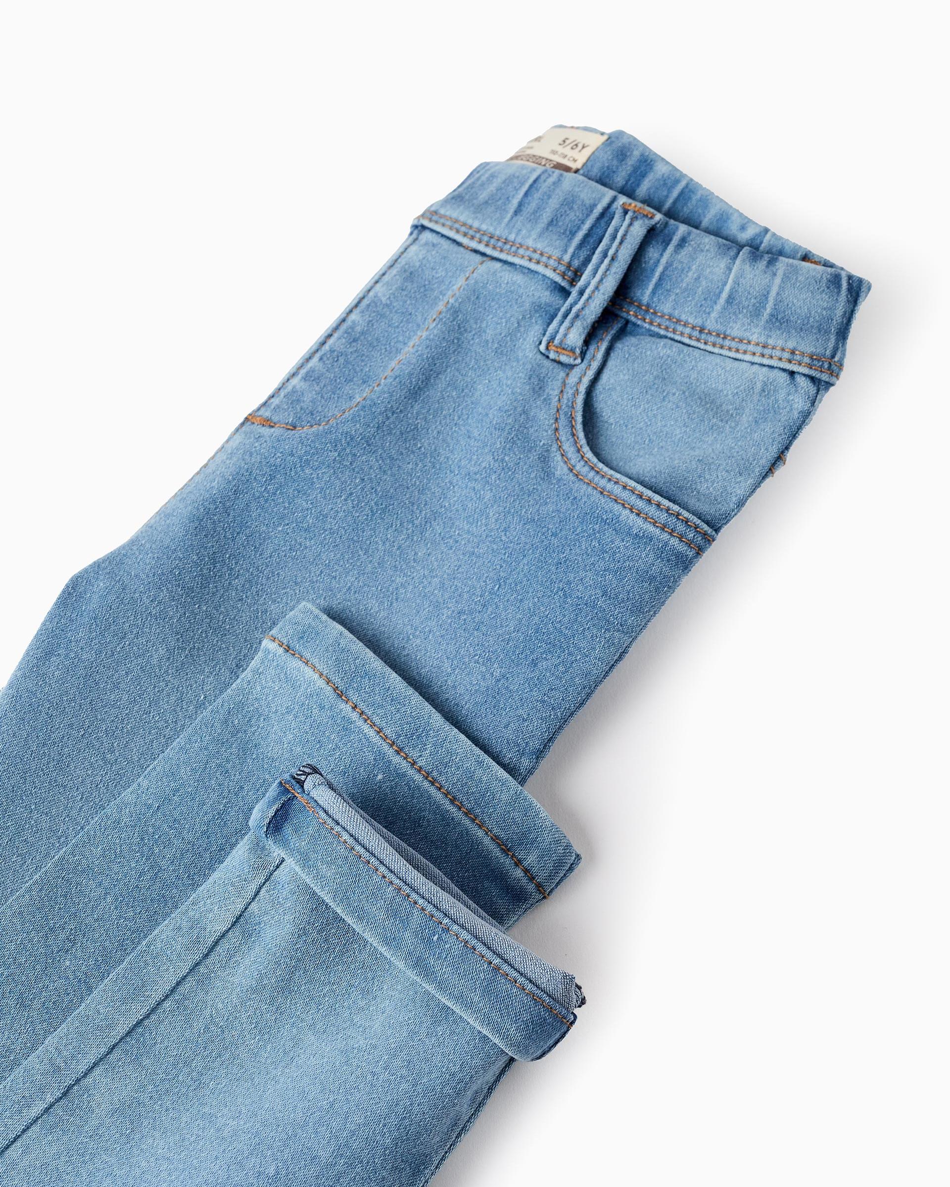 Vaquero de niña slim con intura elástica - Zippy - Azul claro Azul claro-4