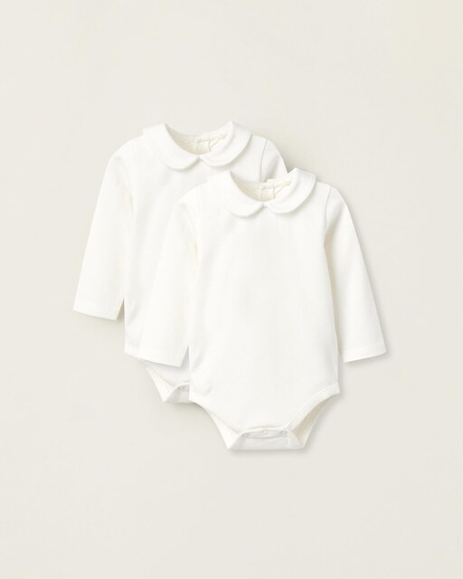 Imagen 0 de Pack de 2 bodies de bebé con cuello babero con automáticos
