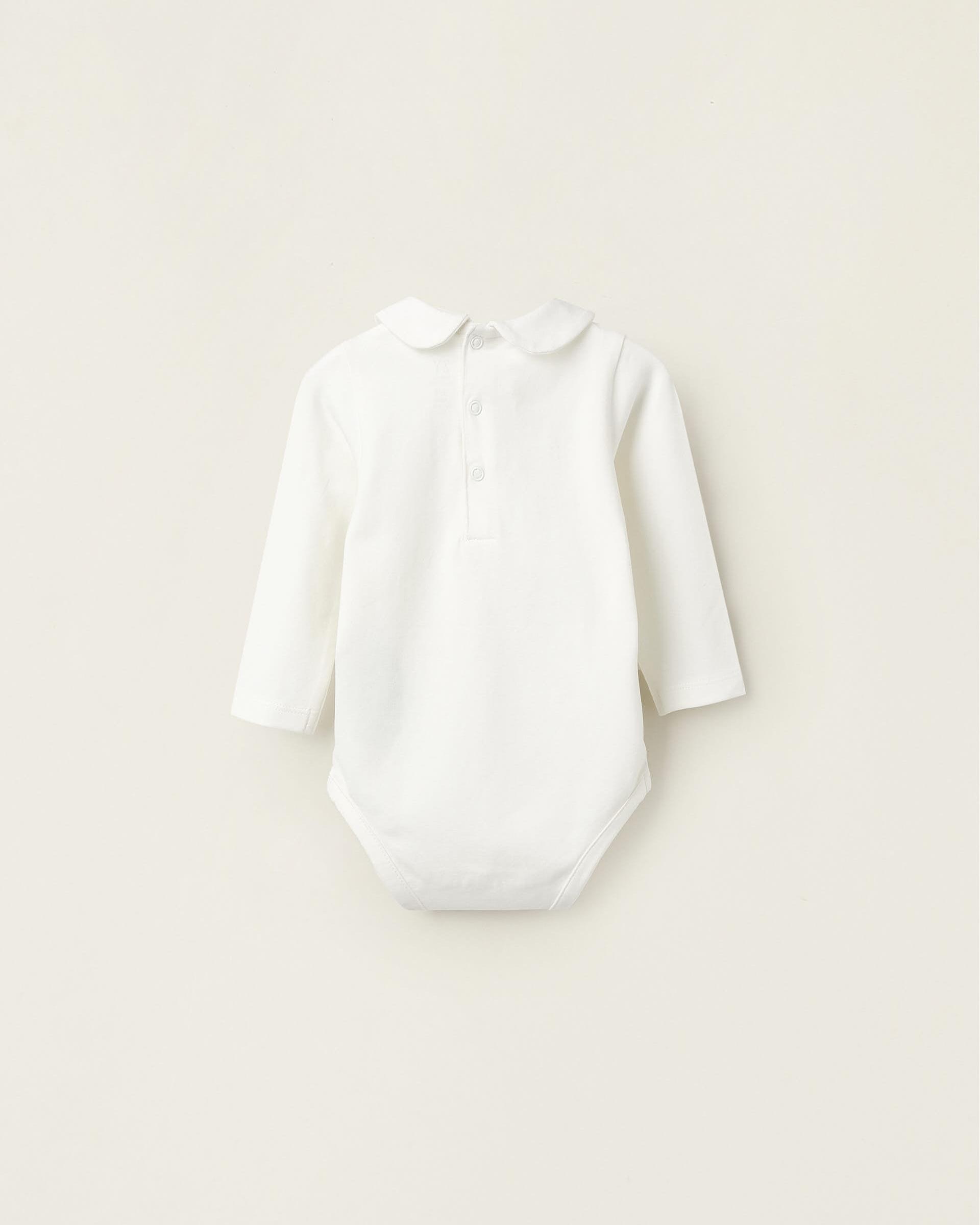 Pack de 2 bodies de bebé con cuello babero con automáticos - Zippy - Blanco Blanco-4