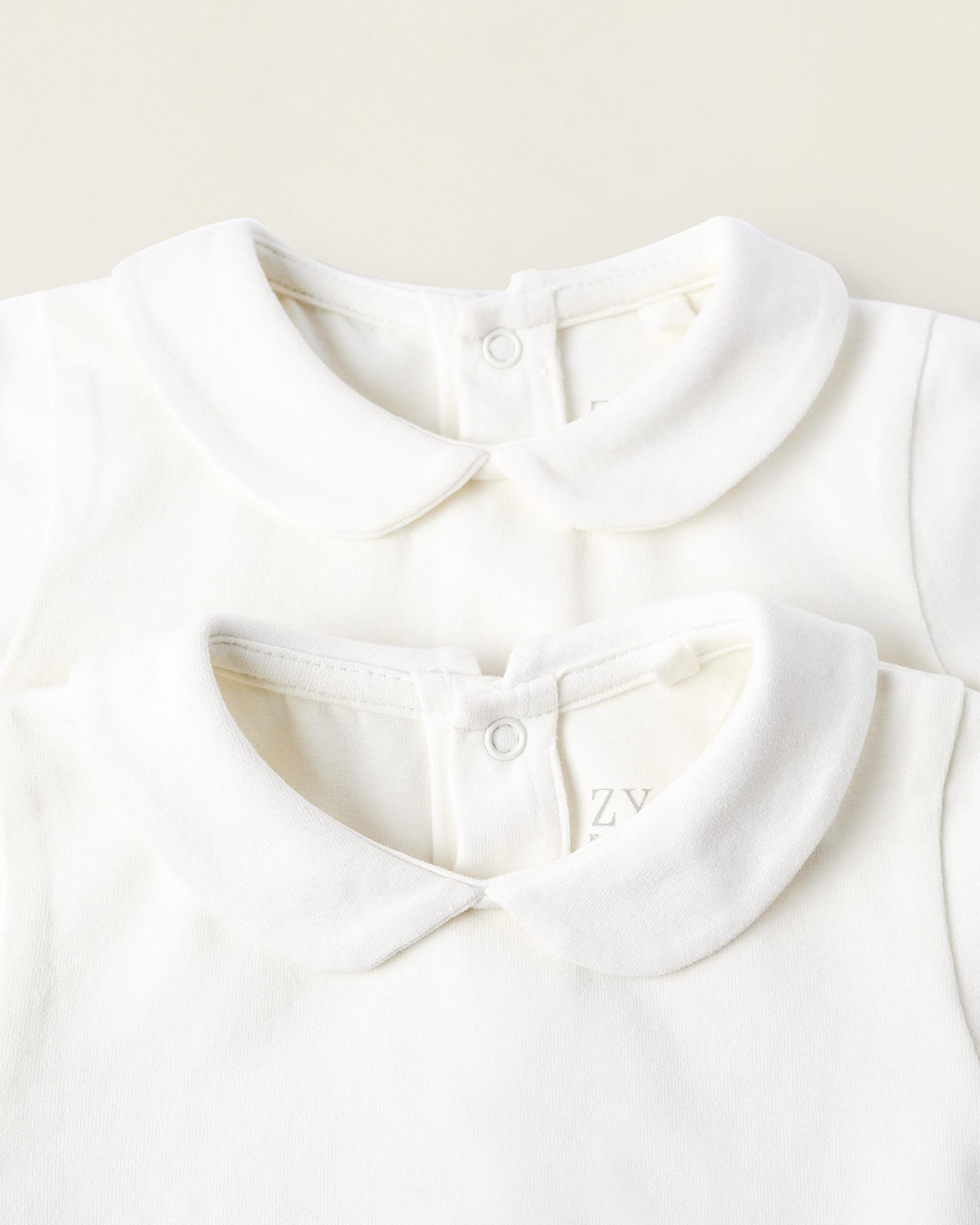 Pack de 2 bodies de bebé con cuello babero con automáticos - Zippy - Blanco Blanco-3