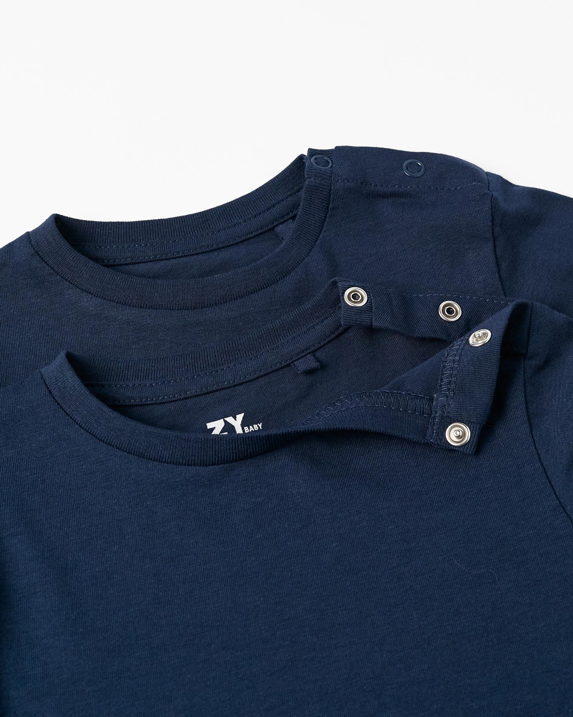 Pack de 2 camisetas de bebé niño 100% algodón logo estampado - Zippy - Azul oscuro Azul oscuro-3