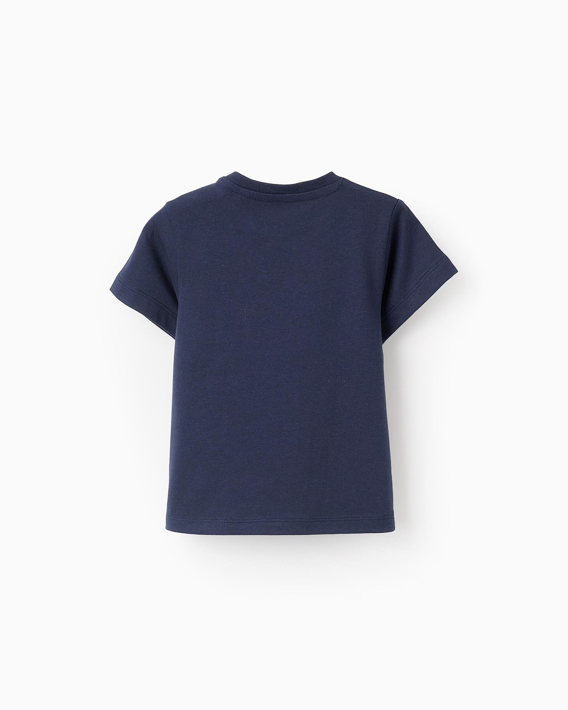 Pack de 2 camisetas de bebé niño 100% algodón liso - Zippy - Azul oscuro Azul oscuro-2