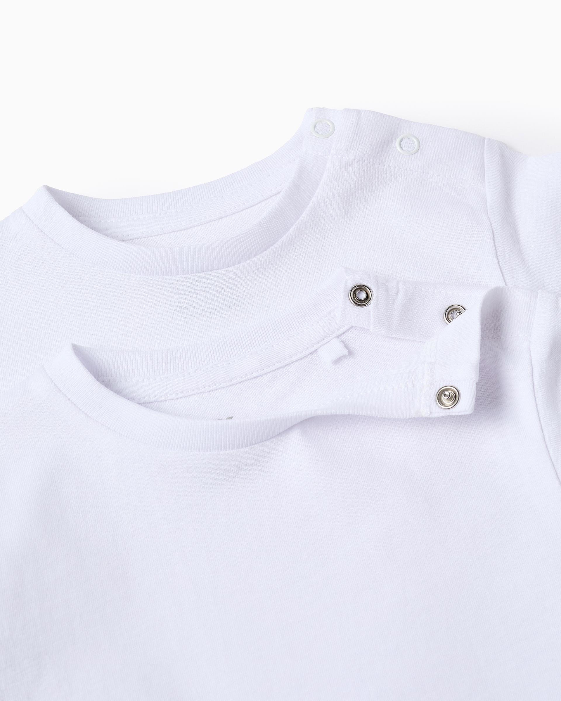 Pack de 2 camisetas de bebé niño 100% algodón liso - Zippy - Blanco Blanco-3