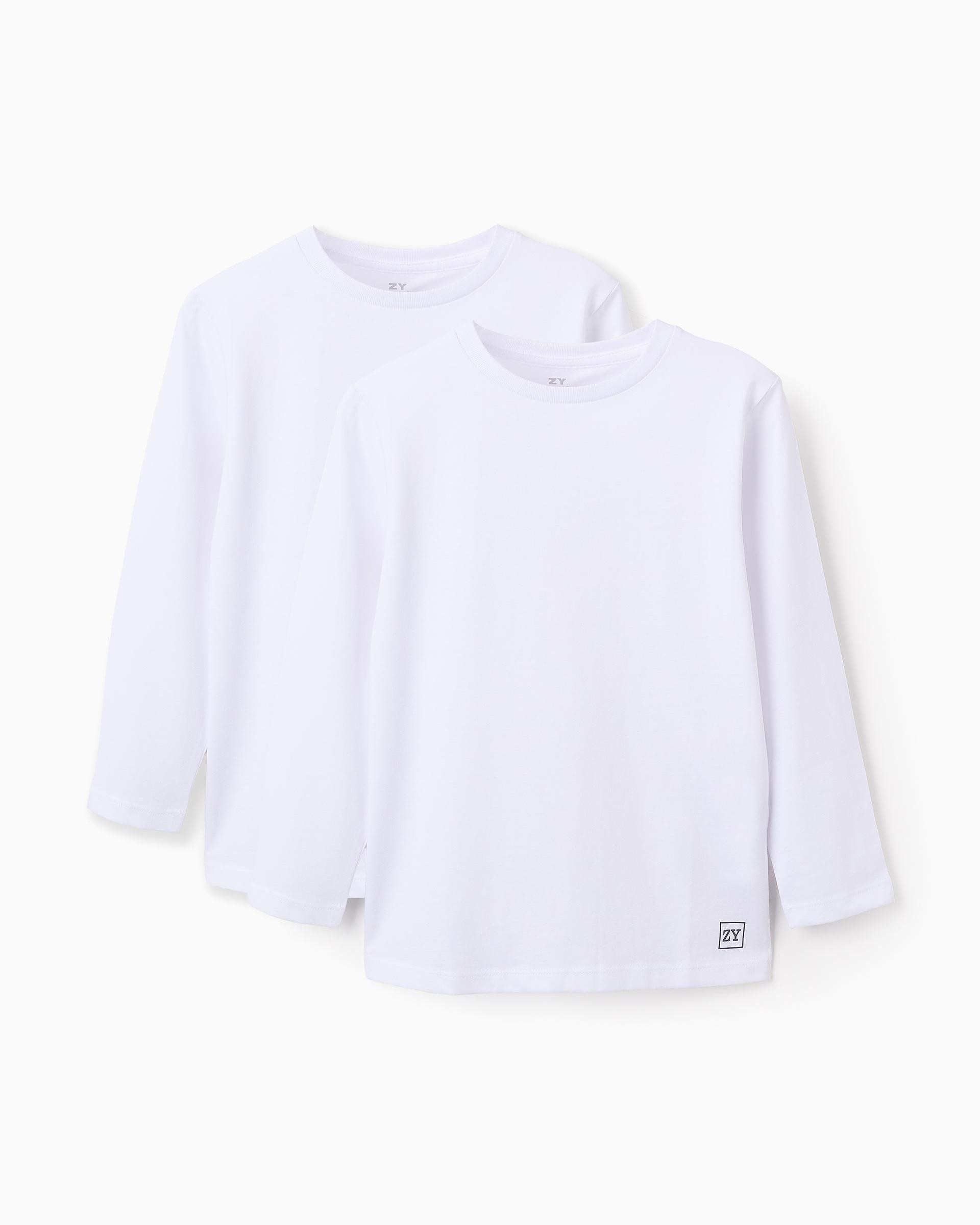 Imagen 1 de Pack de 2 camisetas de niño 100% algodón logo estampado - Zippy - Blanco Blanco