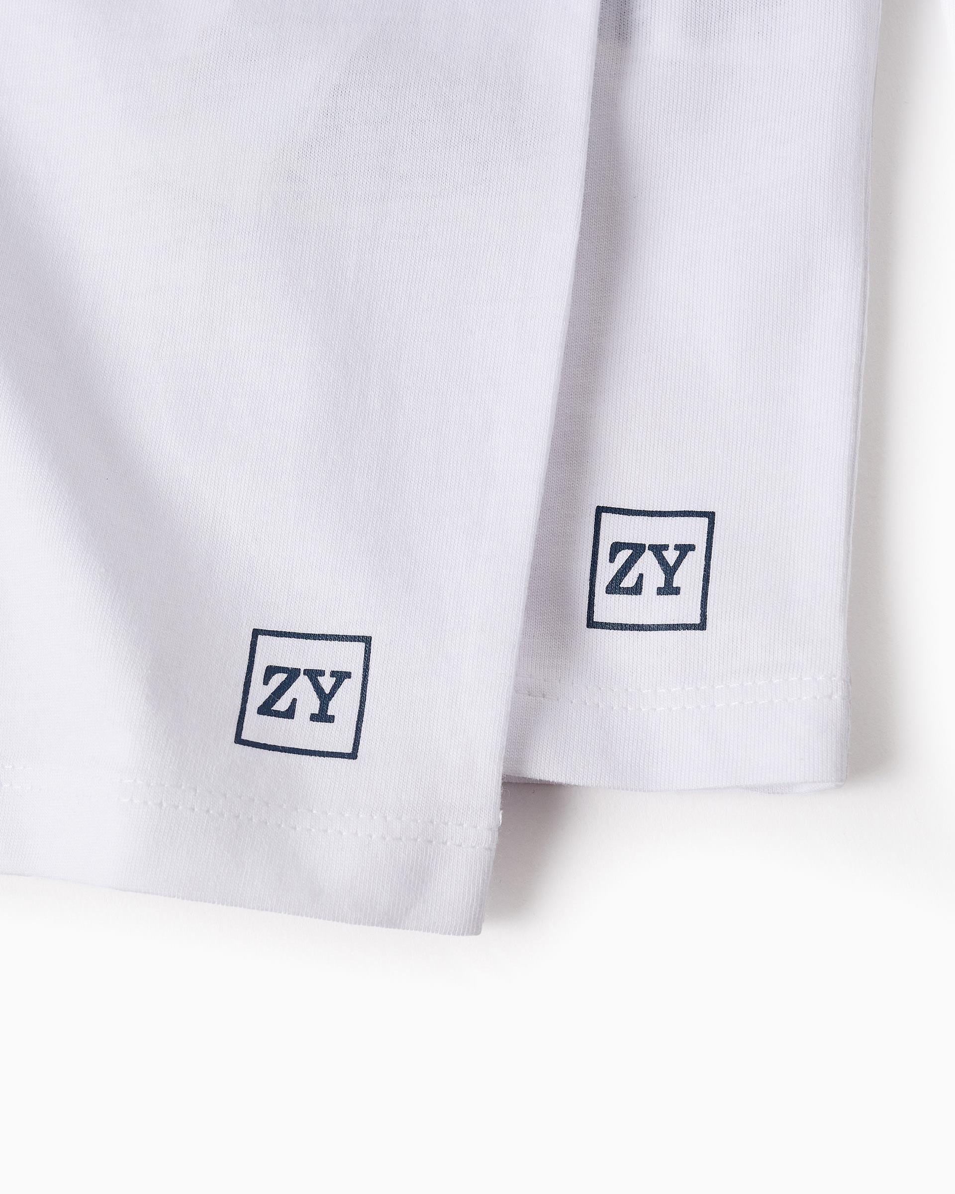 Imagen 4 de Pack de 2 camisetas de niño 100% algodón logo estampado - Zippy - Blanco Blanco