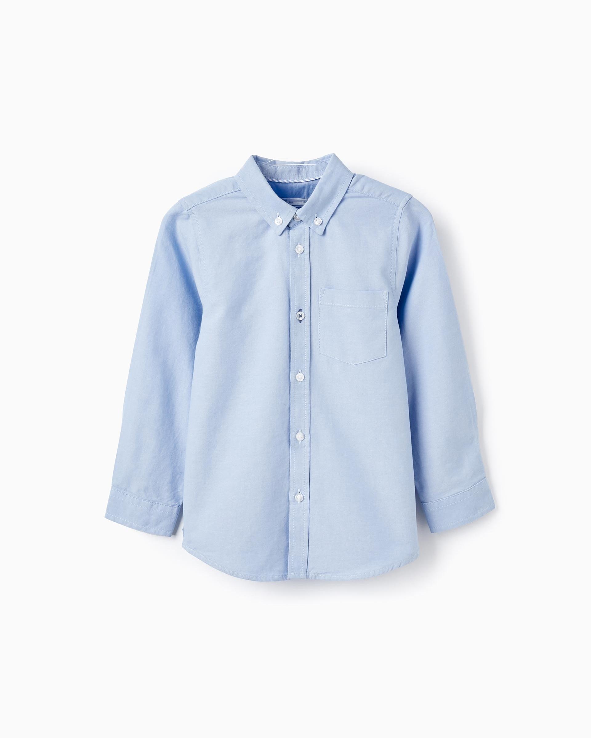 Camisa de niño 100% algodón con bolsillo - Zippy - Azul claro Azul claro-1