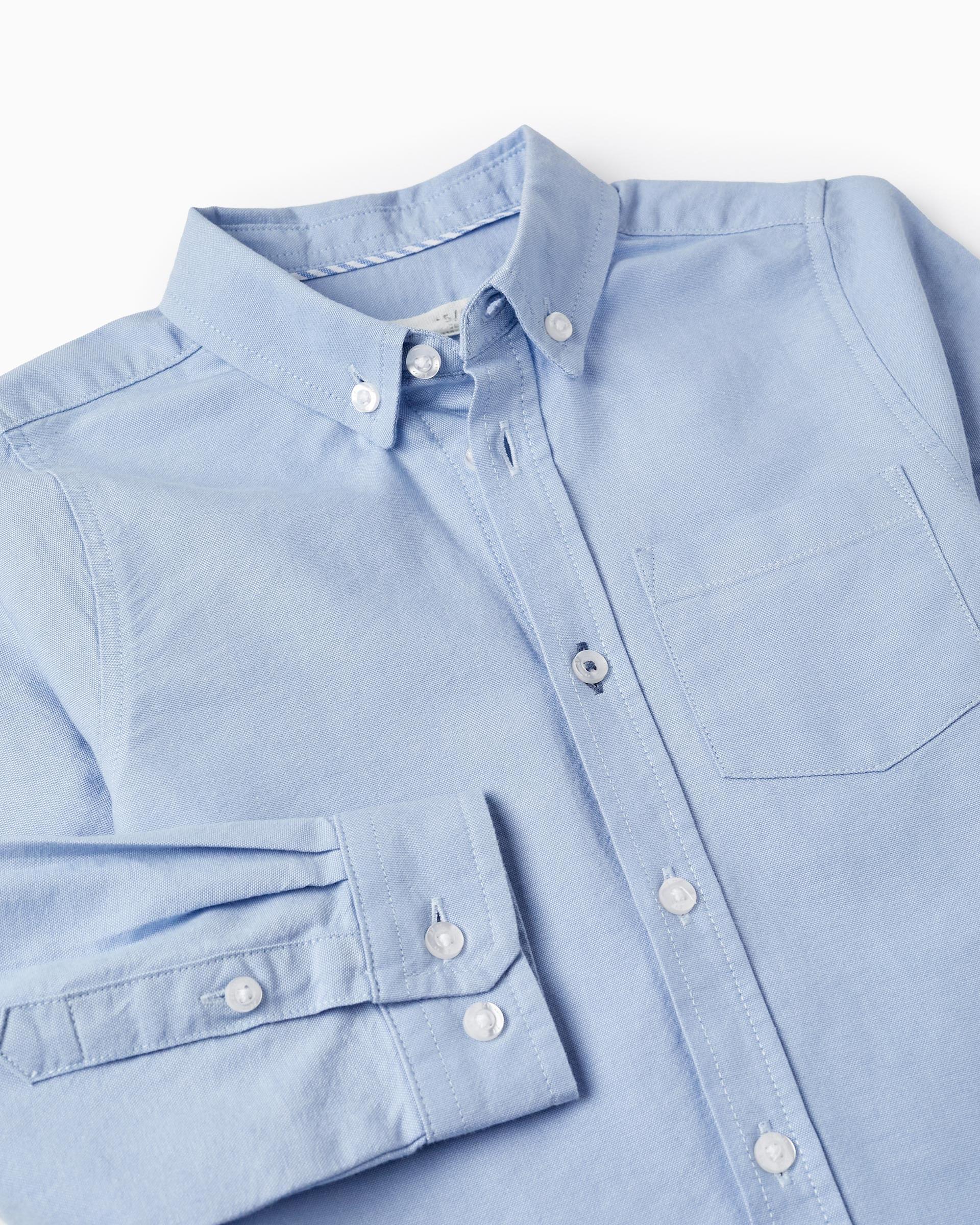 Camisa de niño 100% algodón con bolsillo - Zippy - Azul claro Azul claro-3
