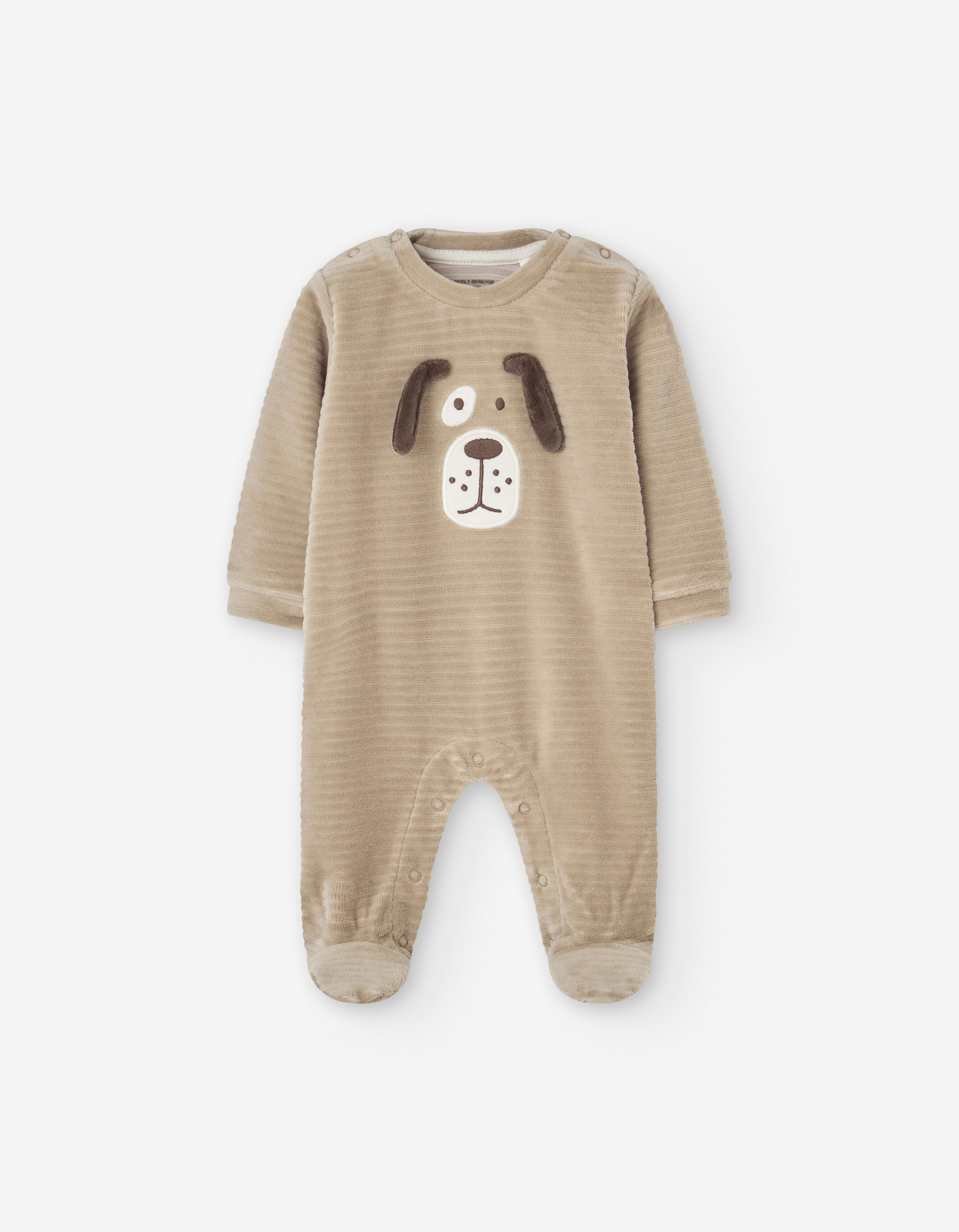 Pijama de bebé niño de terciopelo con orejitas