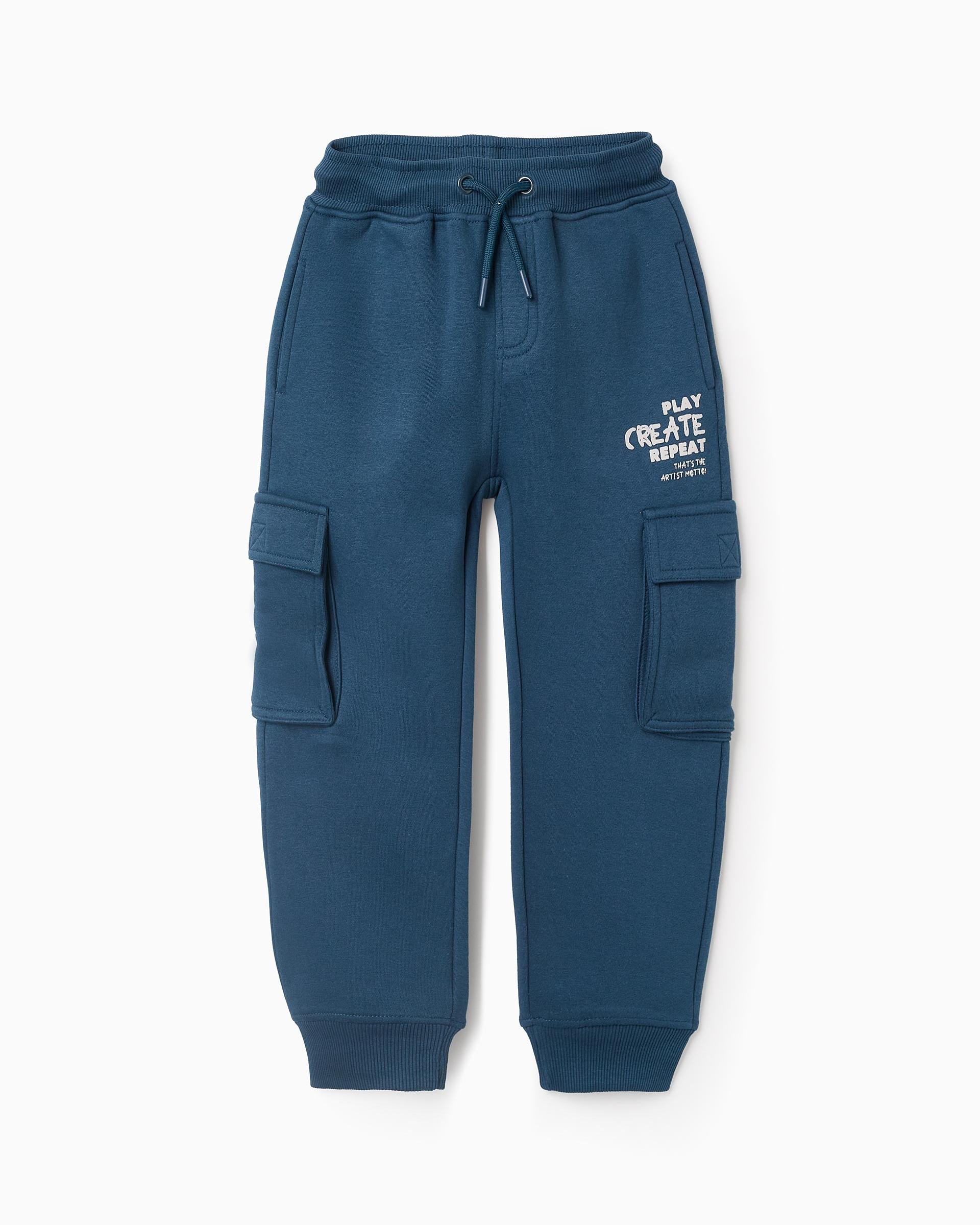 Pantalon deportivo de nino perchado con bolsillos cargo