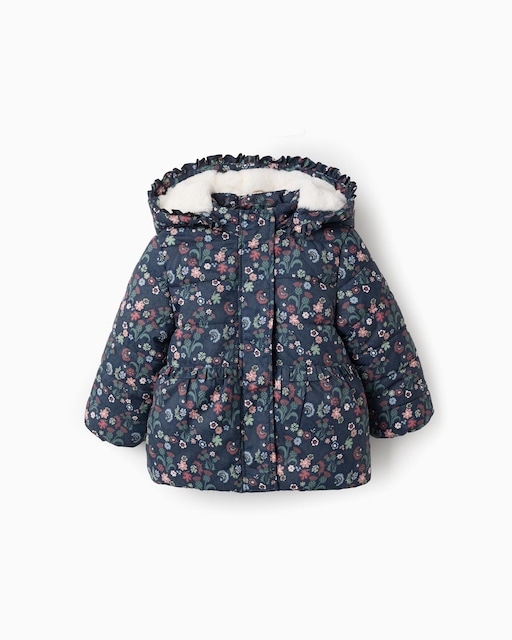 Imagen 0 de Plumífero de bebé de manga larga en azul marino