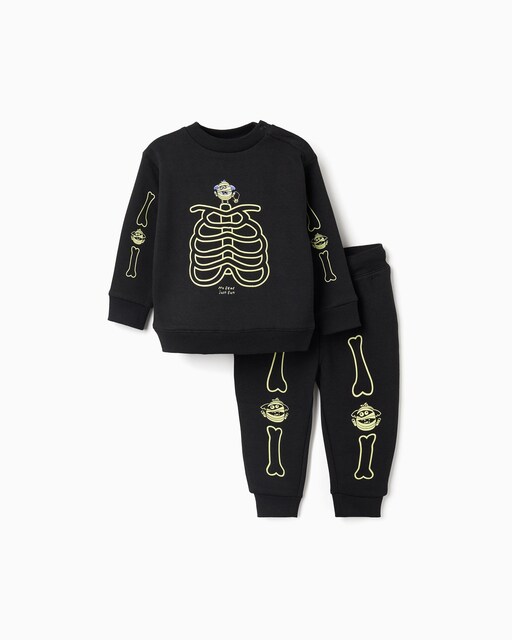 Imagen 0 de Chándal de bebé niño con estampado de esqueleto que brilla en la oscuridad