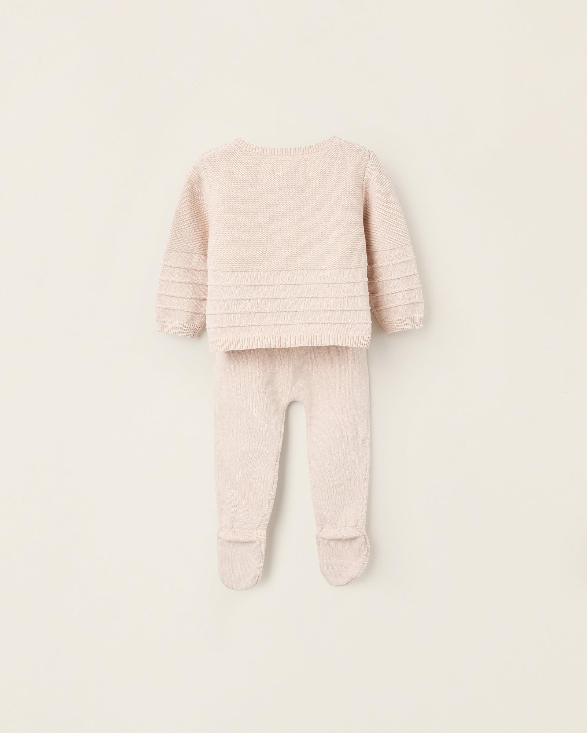 Conjunto de bebé de punto 100 % algodón de 3 piezas - Zippy - Beige Beige-2