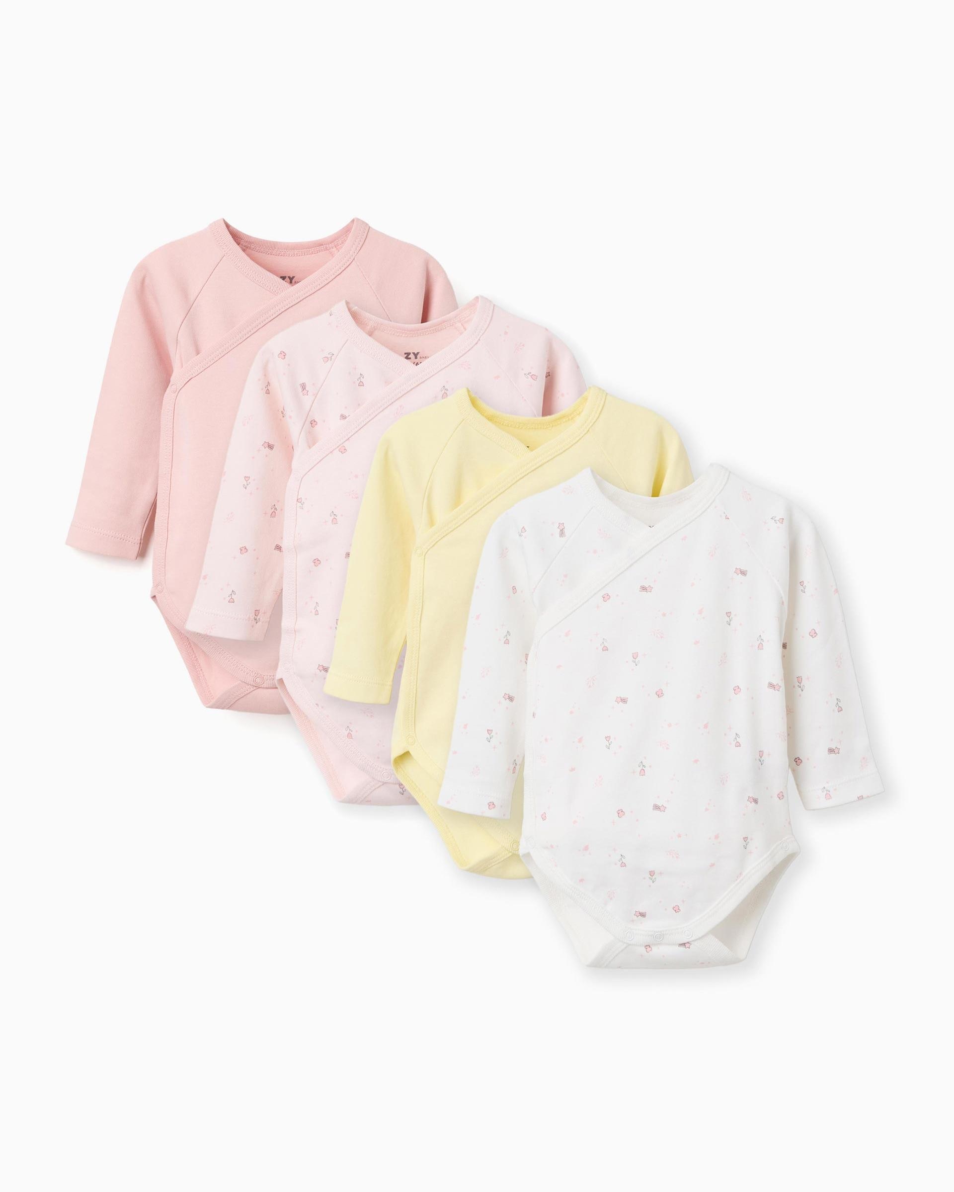 Imagen 0 de Body interior de bebé niña 100% algodón y con motivo floral Multicolor