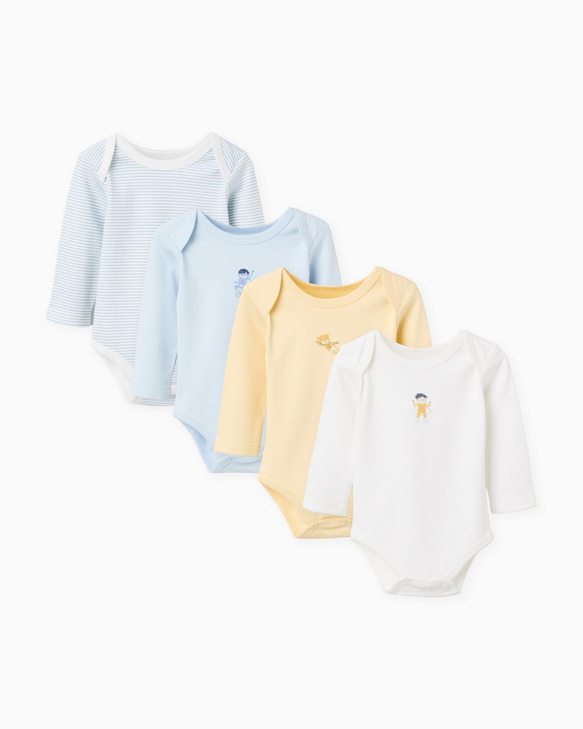 Pack de 4 bodies de bebé niño 100% algodón y con estampado - Zippy - Multicolor Multicolor-1