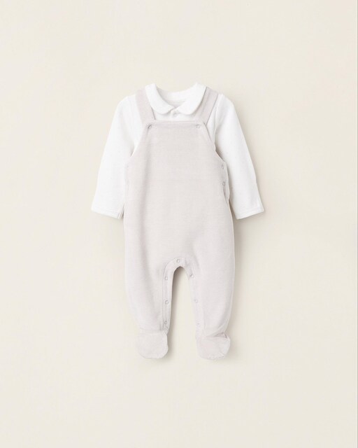 Imagen 0 de Conjunto de bebé a lunares de terciopelo