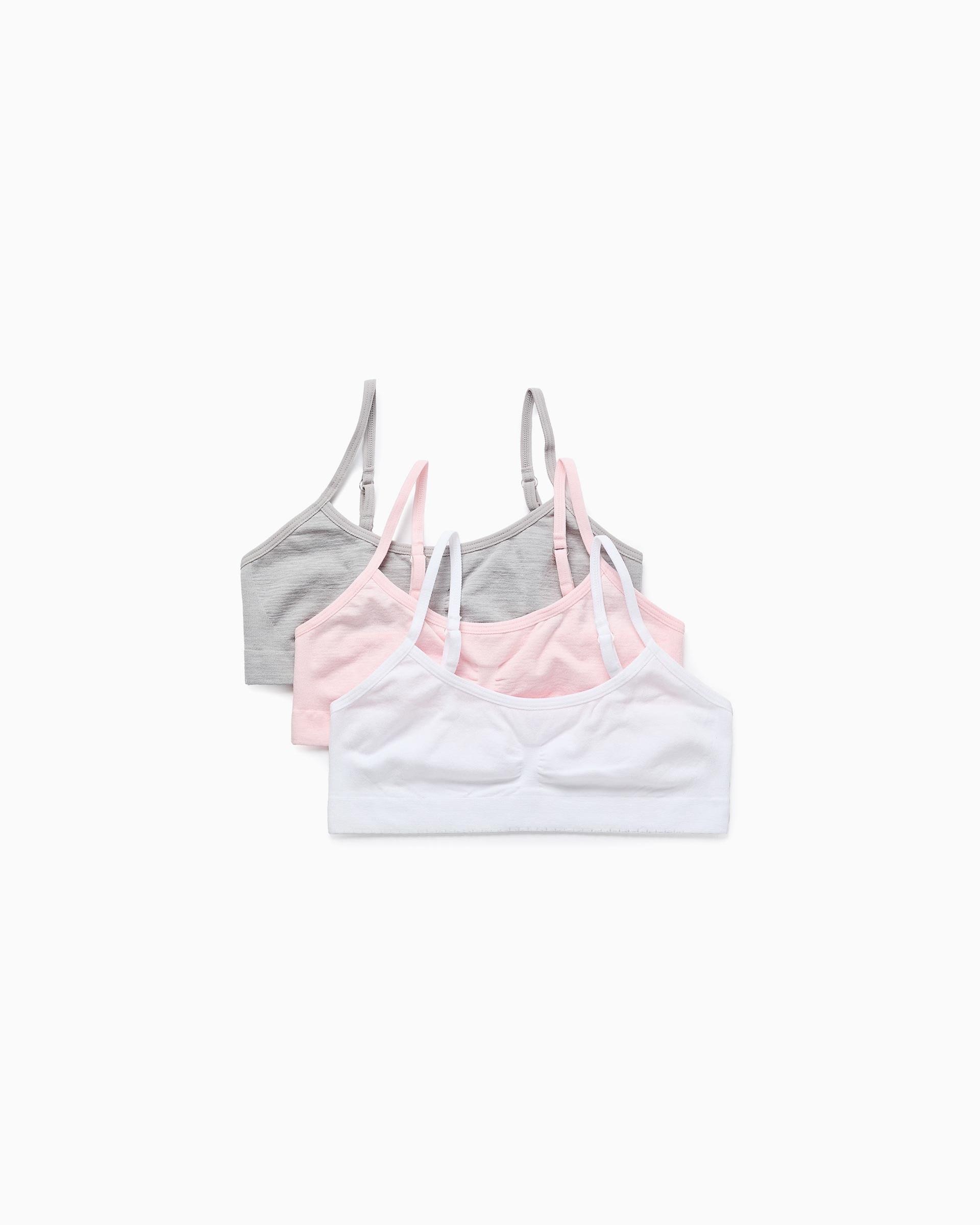 Imagen 0 de Pack de 3 sujetadores de niña de microfibra tirantes ajustables Multicolor