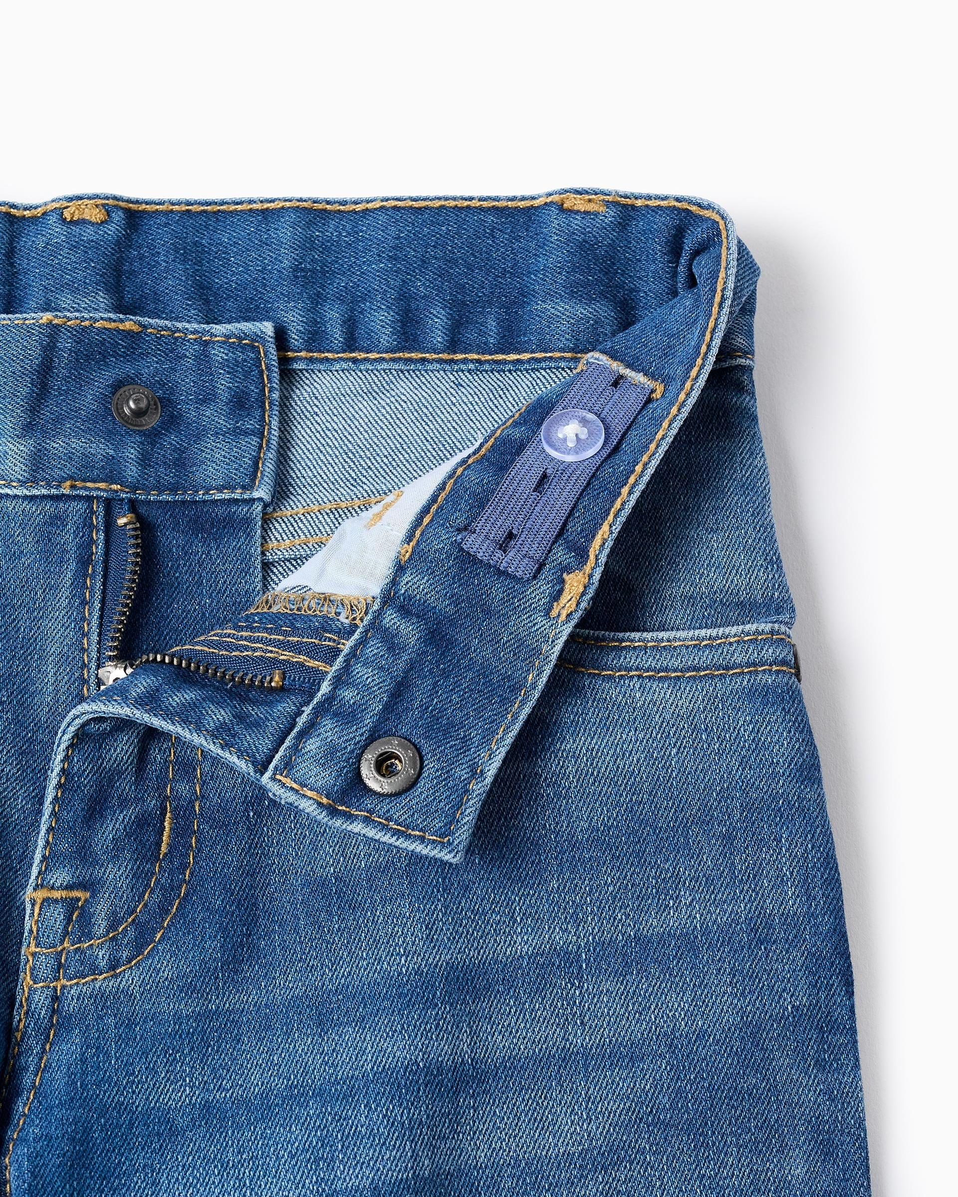 Vaquero de niño straight fit con cintura ajustable - Zippy - Azul denim Azul denim-3