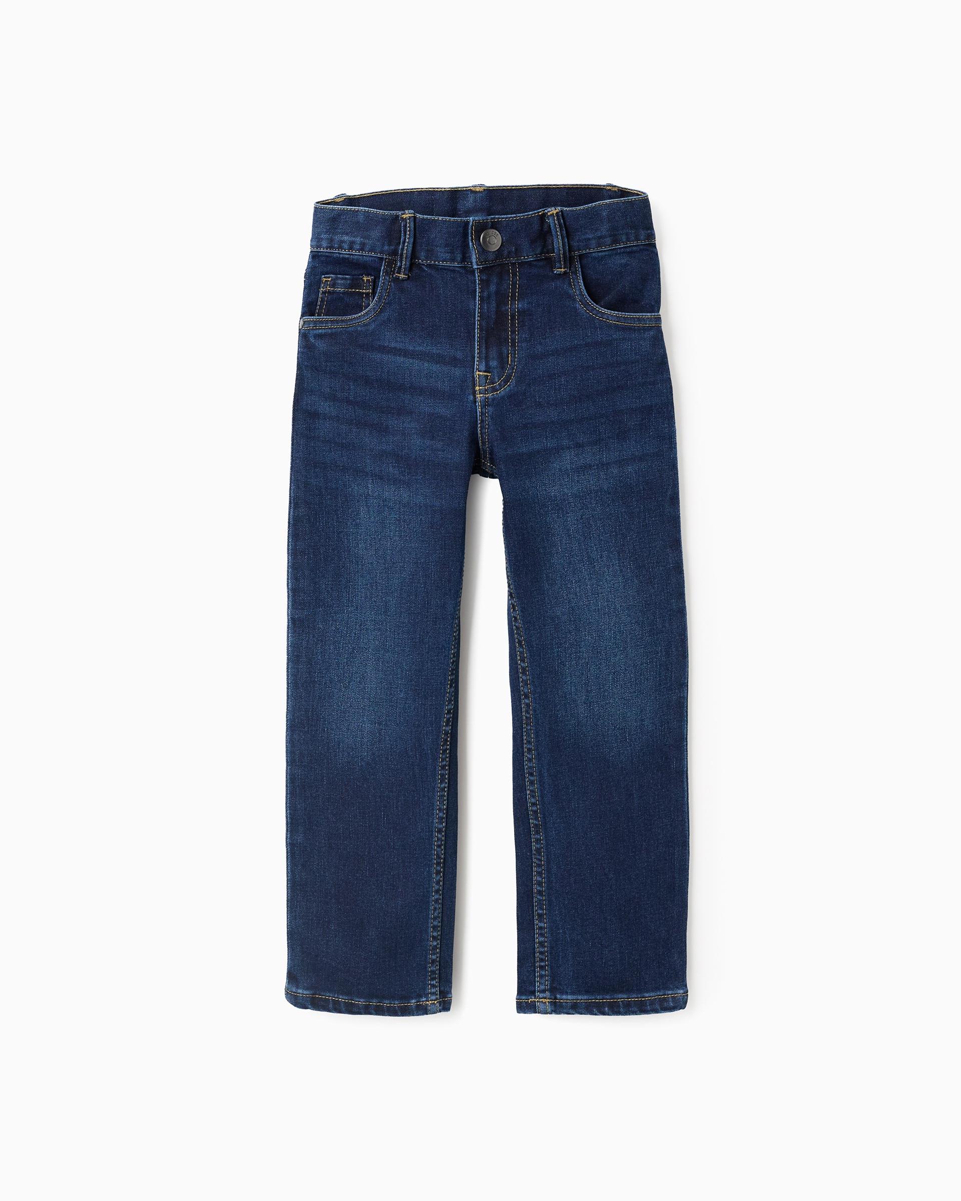 Imagen 0 de Vaquero de niño straight fit con cintura ajustable Azul marino