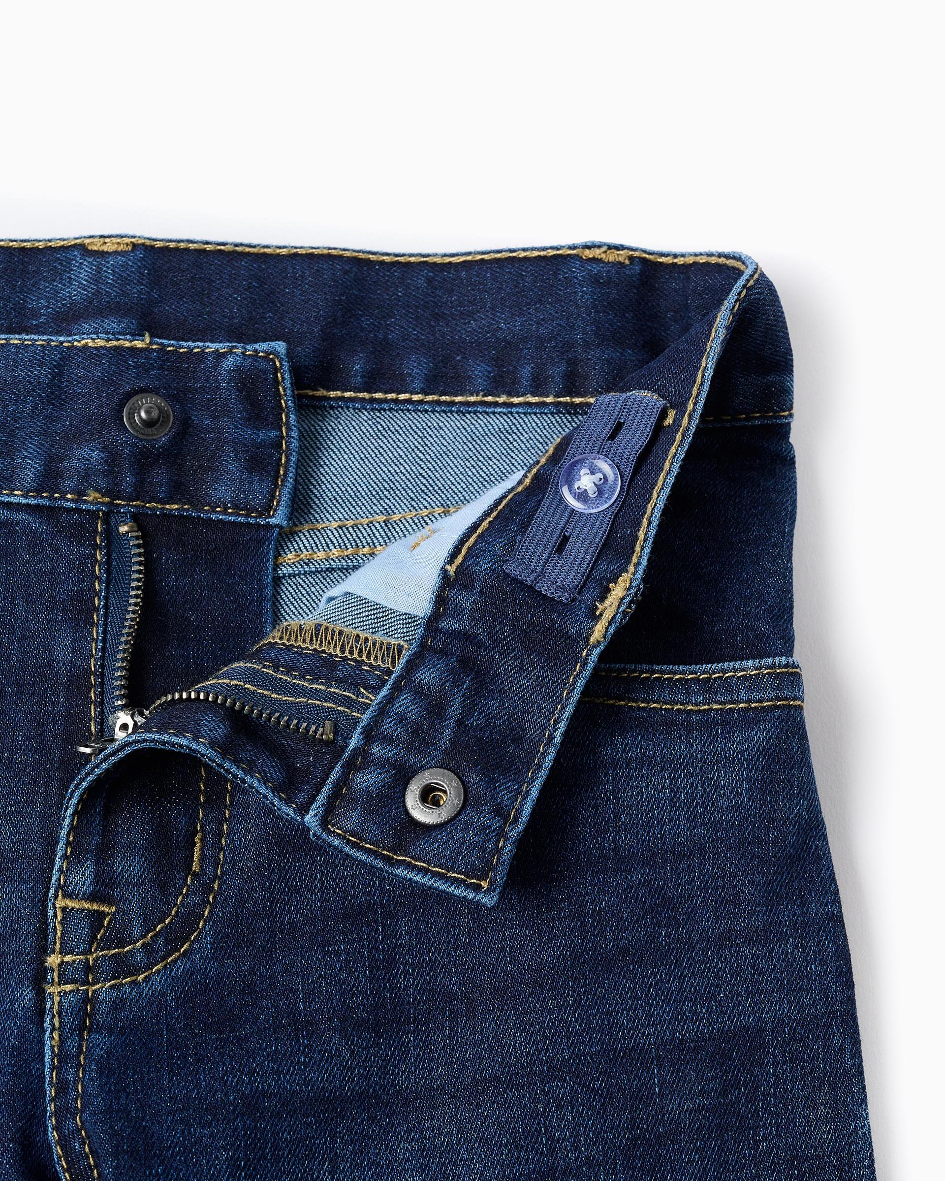 Vaquero de niño straight fit con cintura ajustable - Zippy - Azul marino Azul marino-3