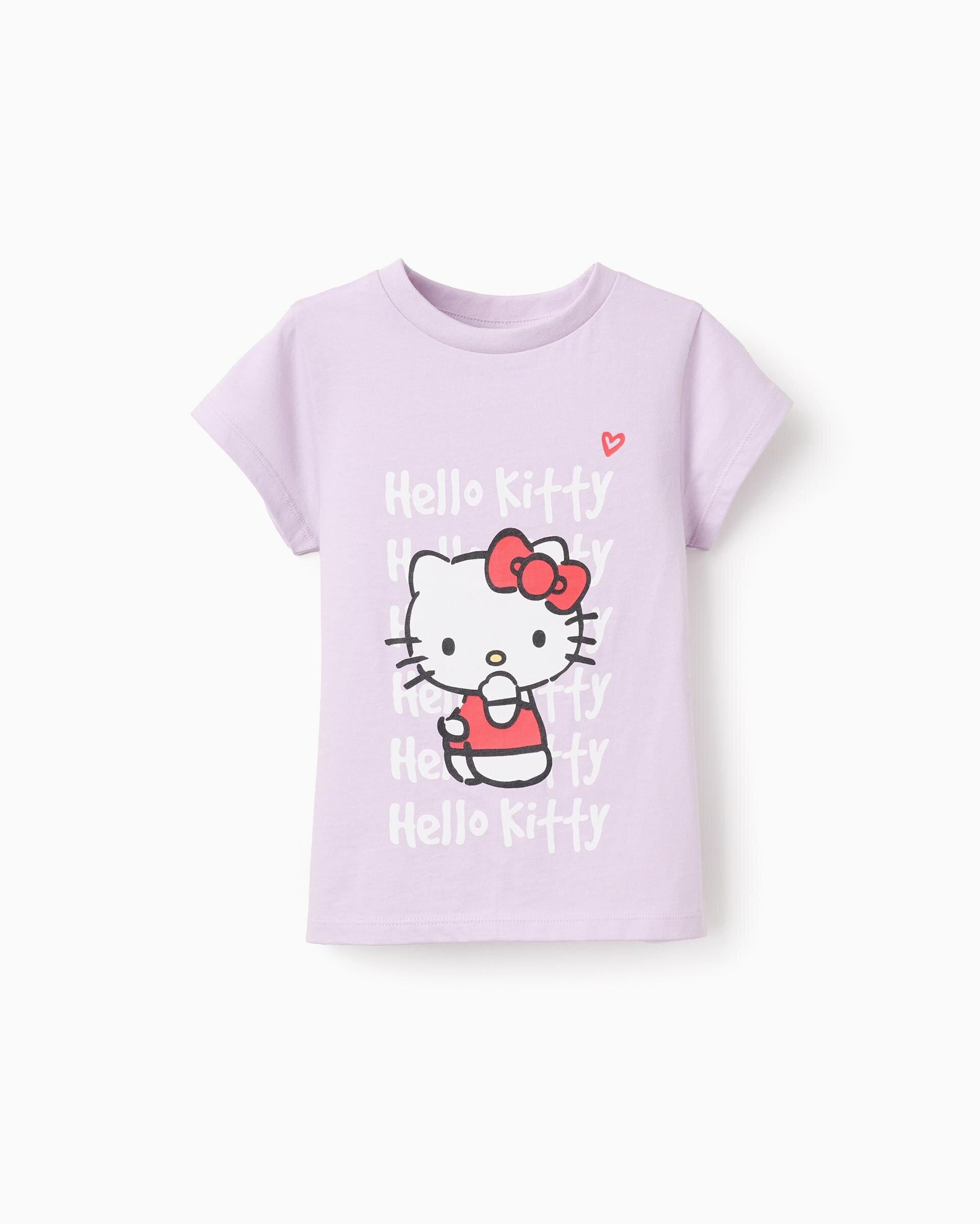 Camiseta de niña 100% algodón motivo Hello Kitty