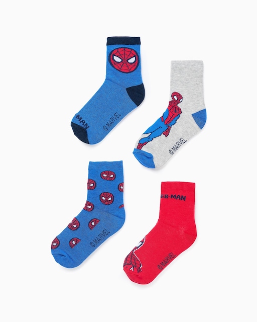Imagen 0 de Pack de 4 calcetines de niño de punto y motivo Spiderman
