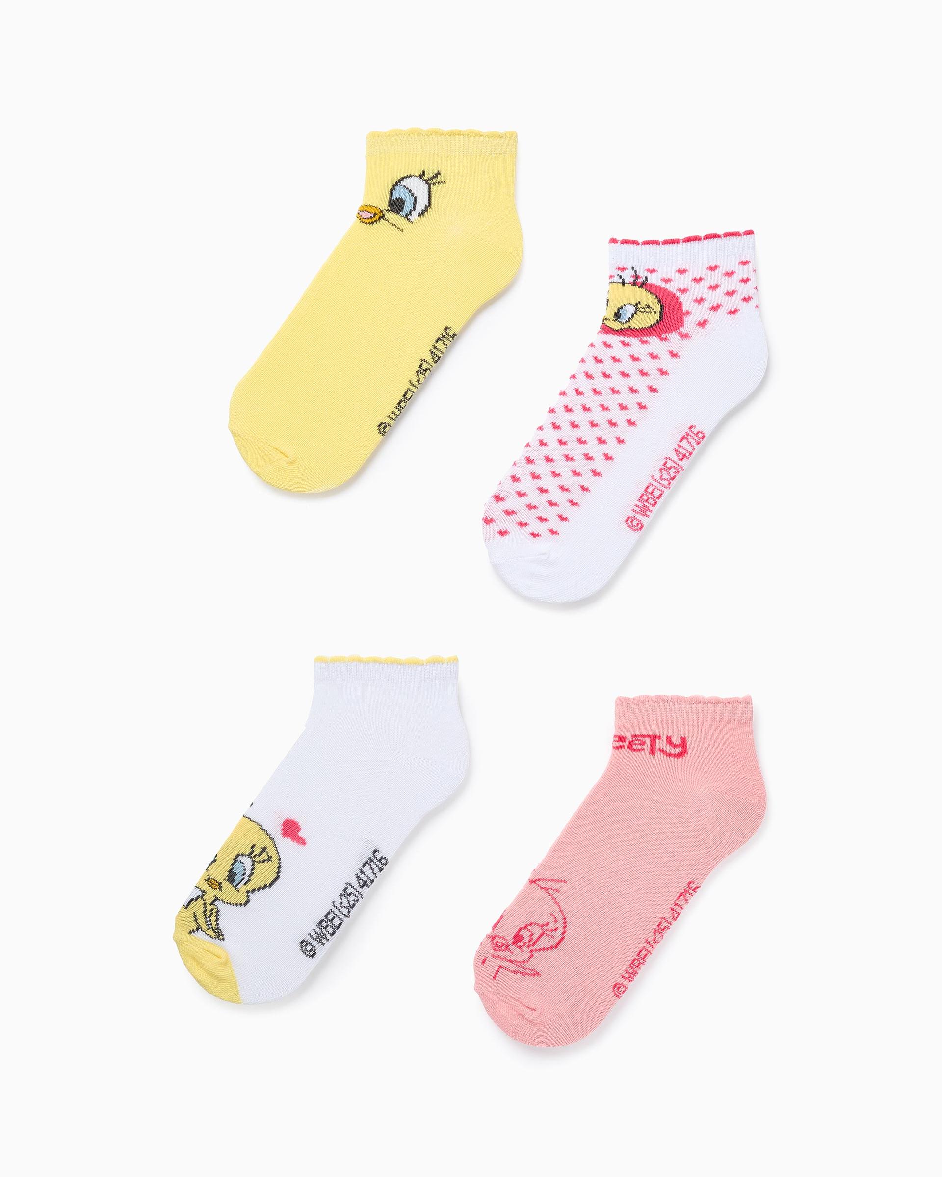 Imagen 0 de Pack de 4 calcetines de niña de punto y motivo tweety Multicolor