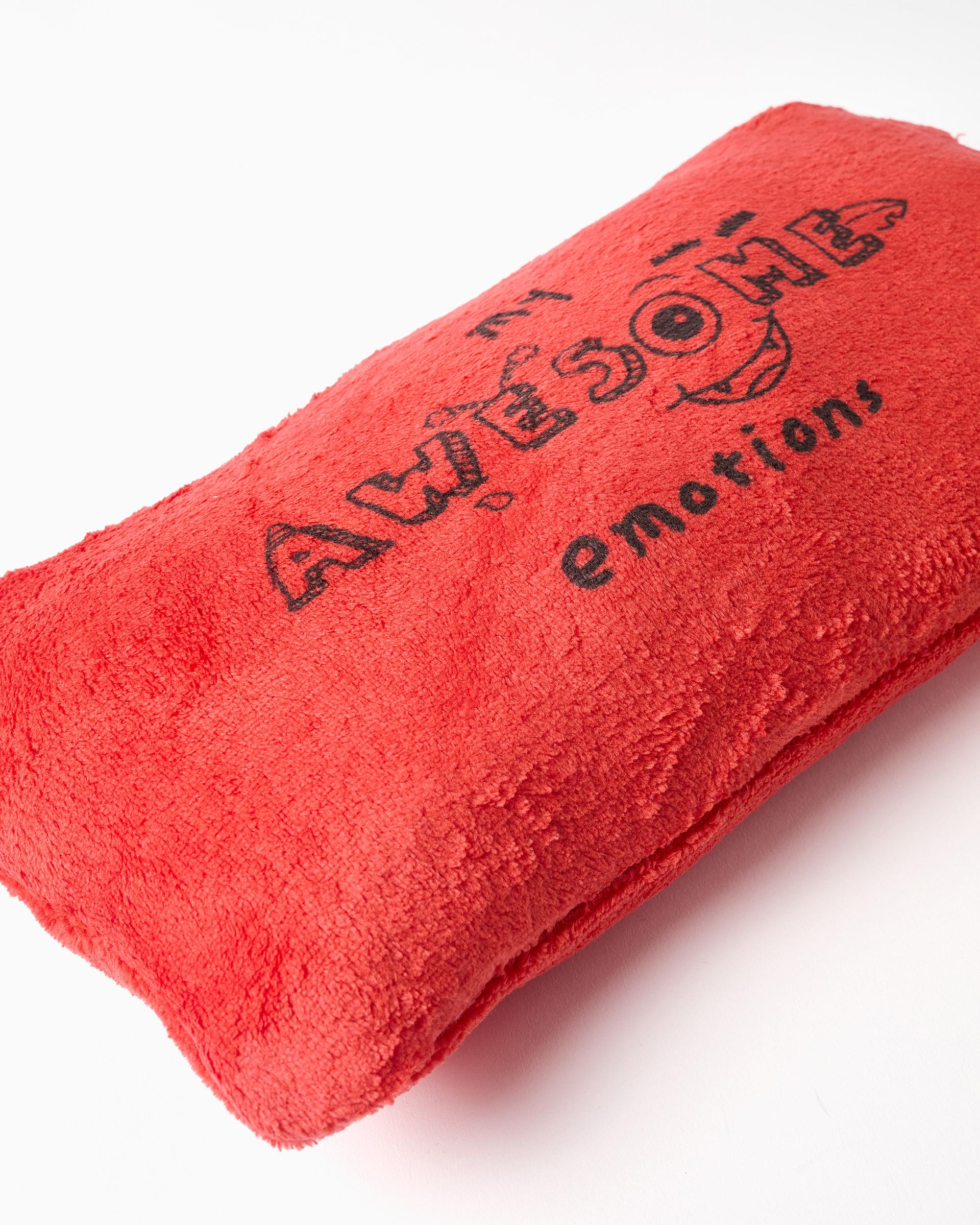 Albornoz de niño con capucha y convertible en cojín - Zippy - Rojo Rojo-4