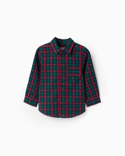 Imagen 0 de Camisa de bebé niño 100% algodón a cuadros