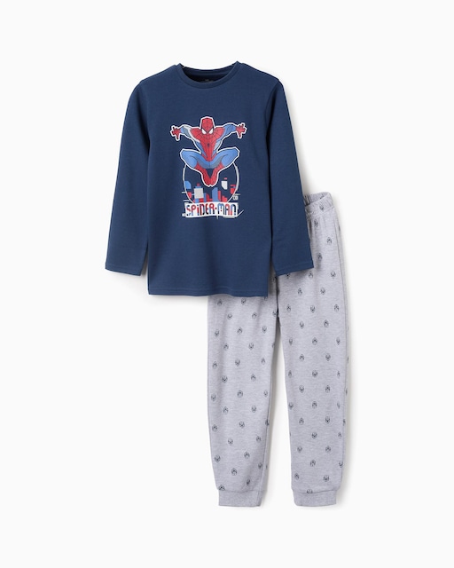 Imagen 0 de Pijama de niño 100% algodón motivo Spiderman brilla en la oscuridad