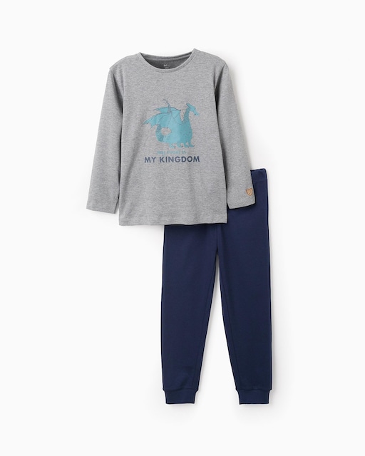Imagen 0 de Pijama de niño 100% algodón estampado dragón con alas