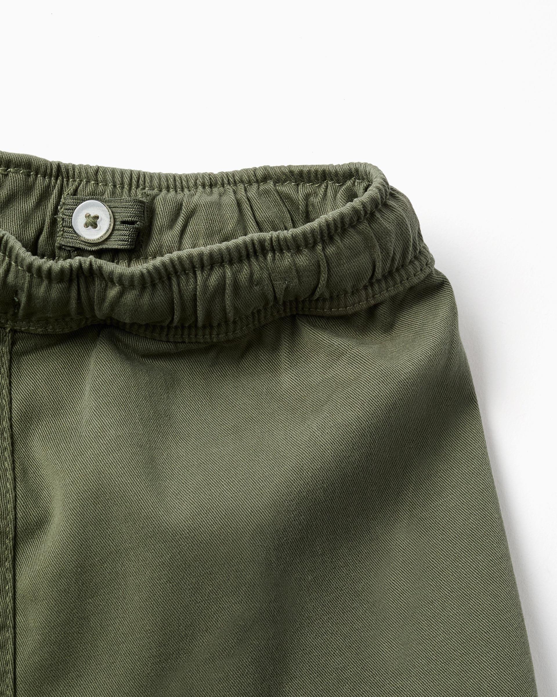 Bermuda de niño de sarga y con bolsillos cargo - Zippy - Verde oscuro Verde oscuro-2