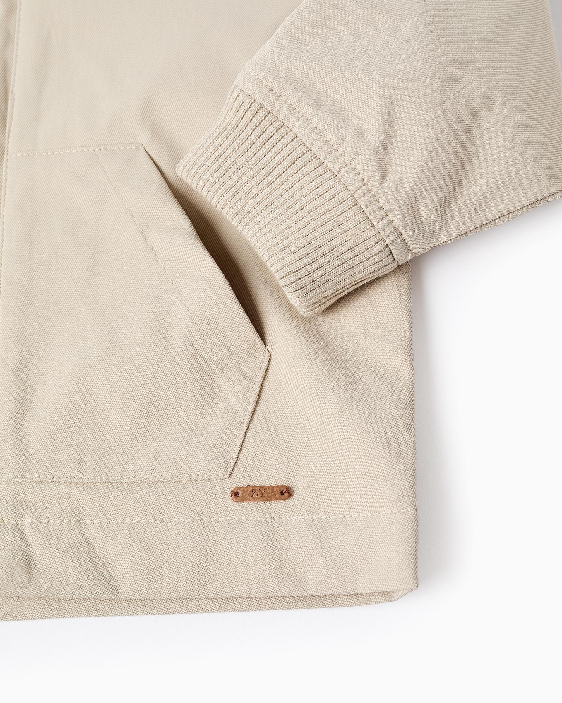 Cazadora de bebé niño con capucha desmontable y cierre de cremallera - Zippy - Beige Beige-6