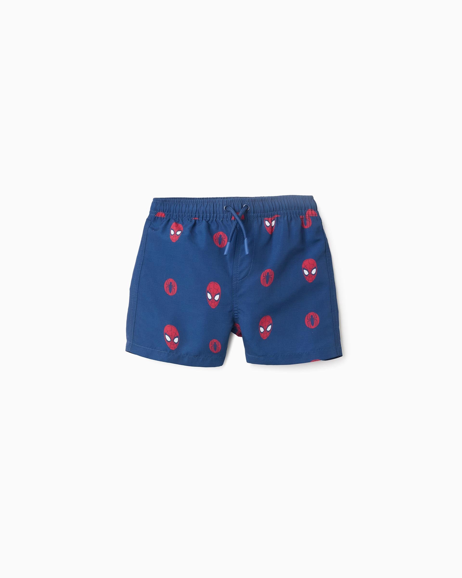 Imagen 0 de Bañador bermuda de niño con motivo Spider-Man y cordón Azul marino