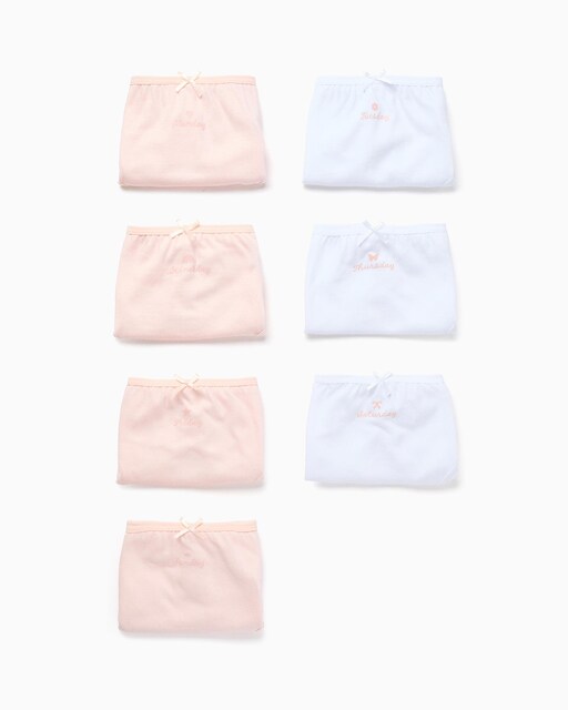 Imagen 0 de Pack de 7 bragas de niña 100% algodón y con estampado días de la semana