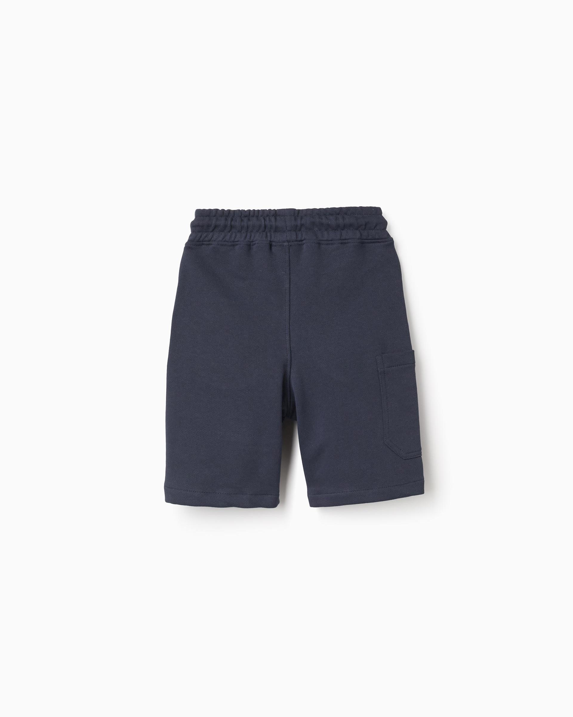 Bermuda de niño 100% algodón y con cordón - Zippy - Azul marino Azul marino-3
