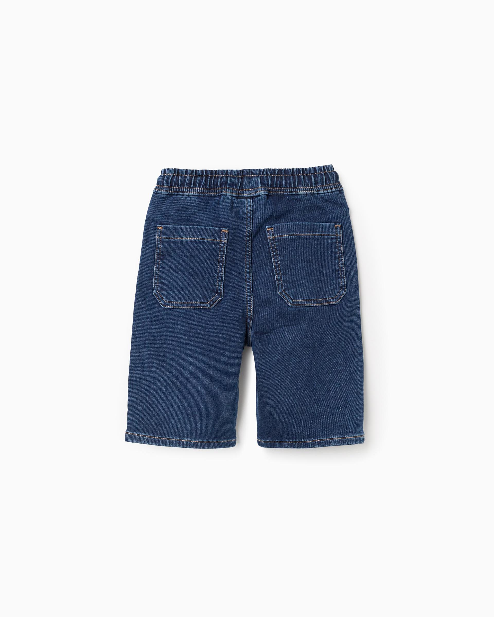 Bermuda de niño vaquera y con cordón - Zippy - Azul Azul denim-3