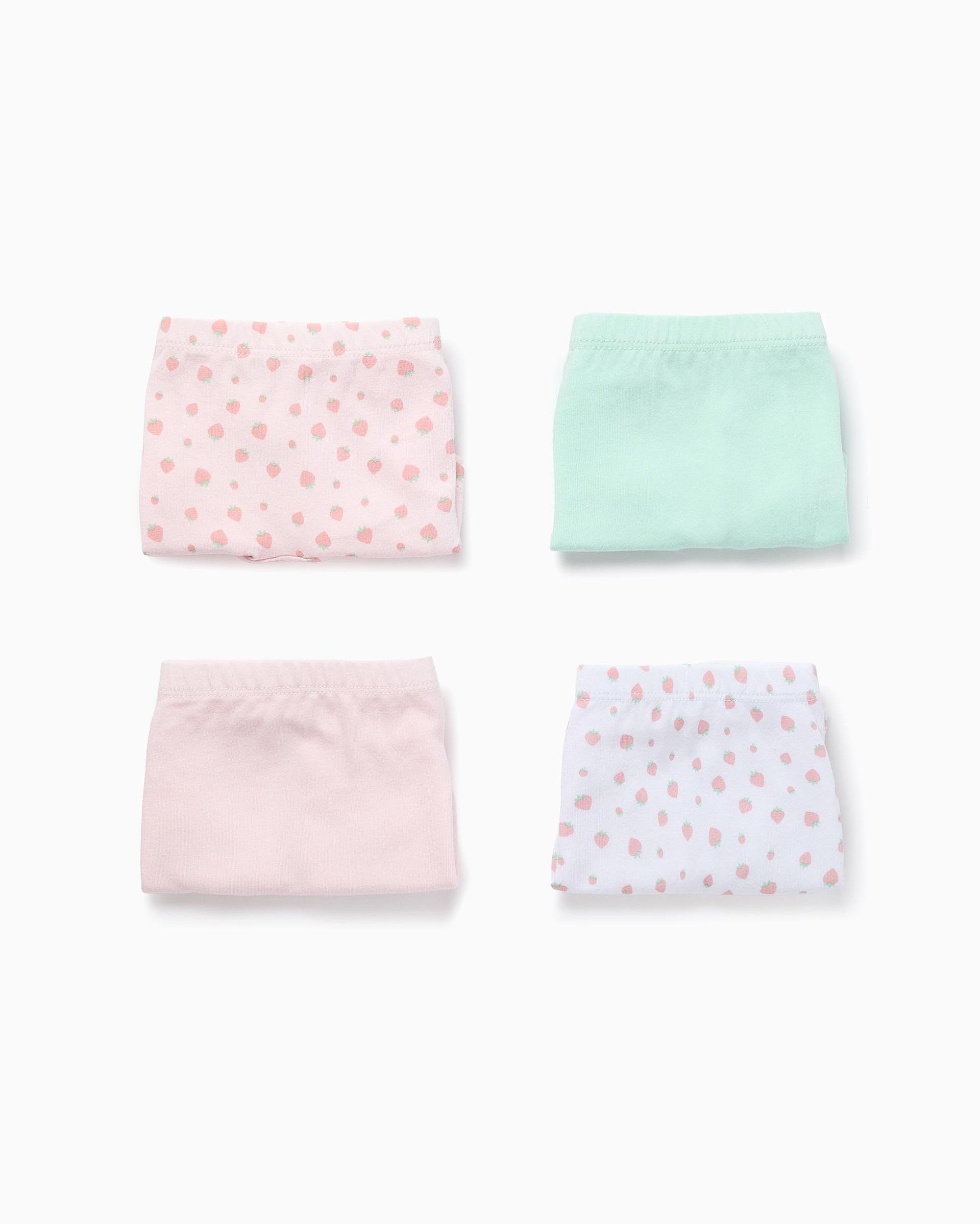 Pack de 4 bragas de niña de algodón y con motivo de fresas - Zippy - Multicolor Multicolor-1