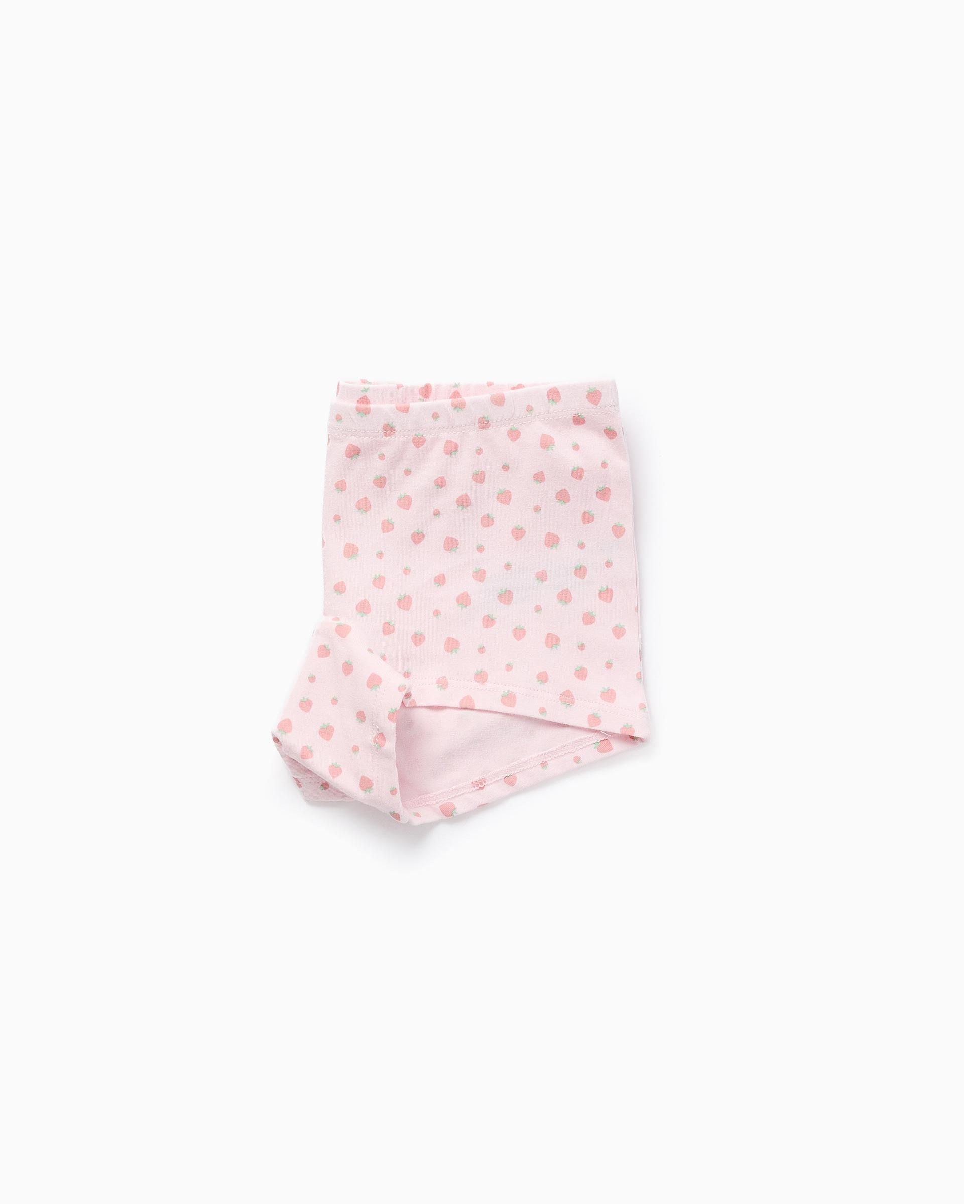 Pack de 4 bragas de niña de algodón y con motivo de fresas - Zippy - Multicolor Multicolor-3